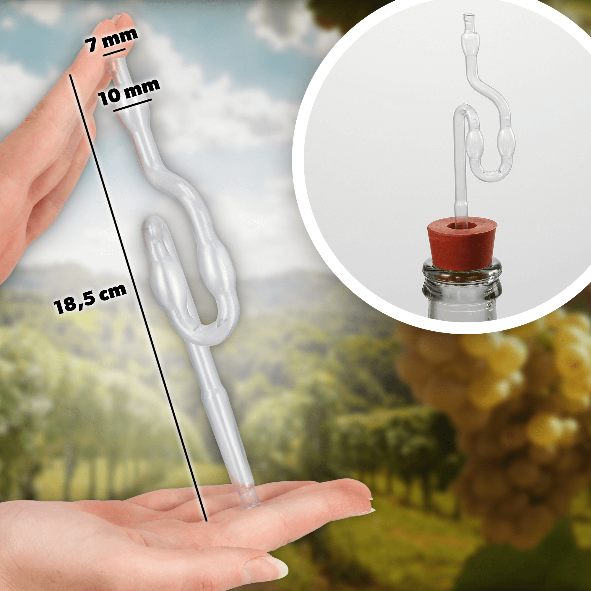 Zestaw winiarski balon 34L + korek nr.4 + plastikowa rurka
