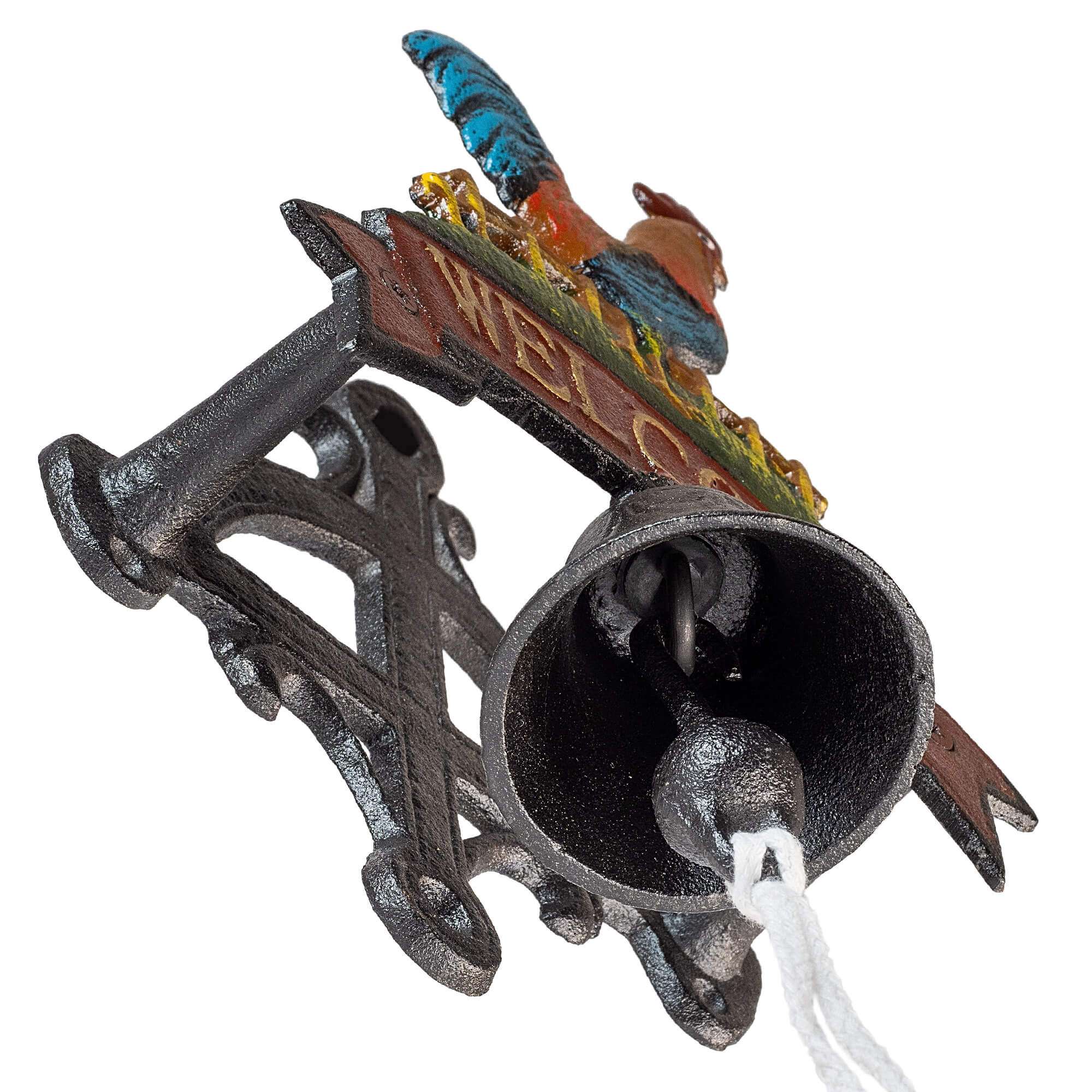 Żeliwny dzwonek dekoracyjny Greux „Welcome" z kogutem