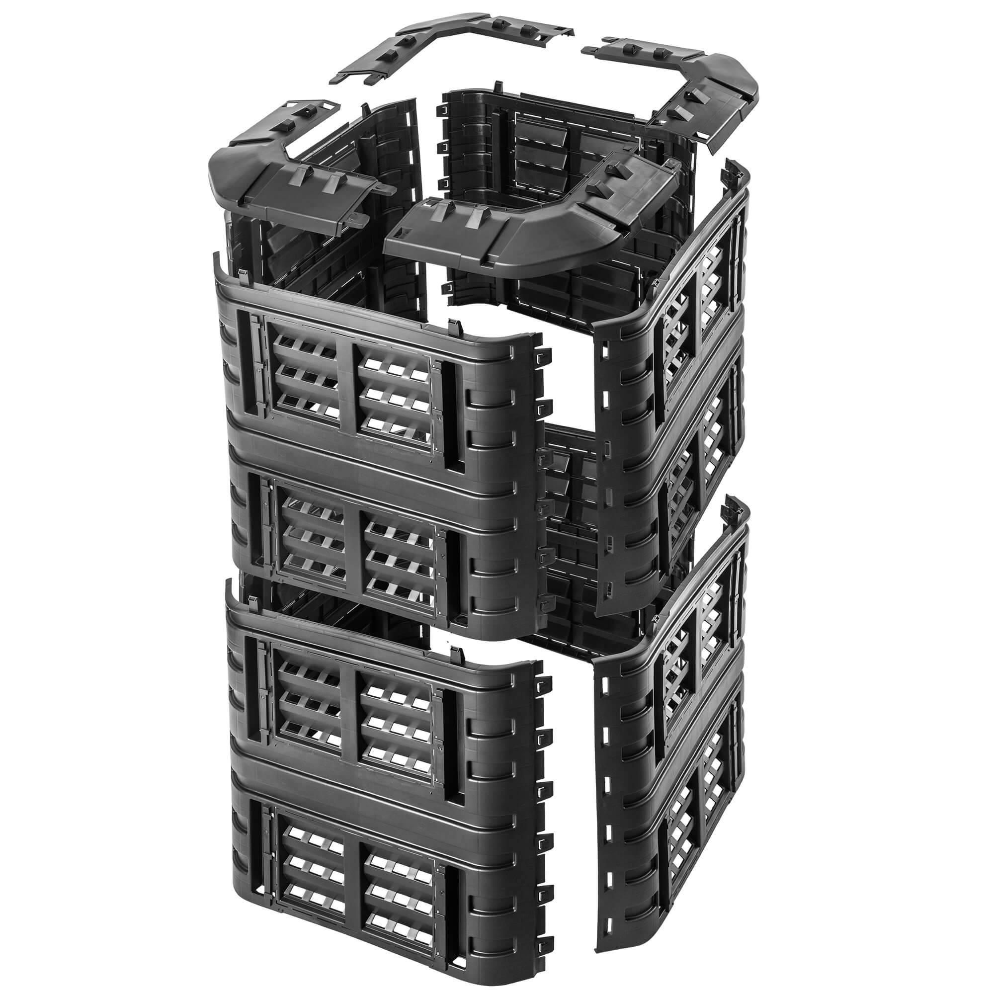Kompostownik ogrodowy Nybro 1260L, czarny
