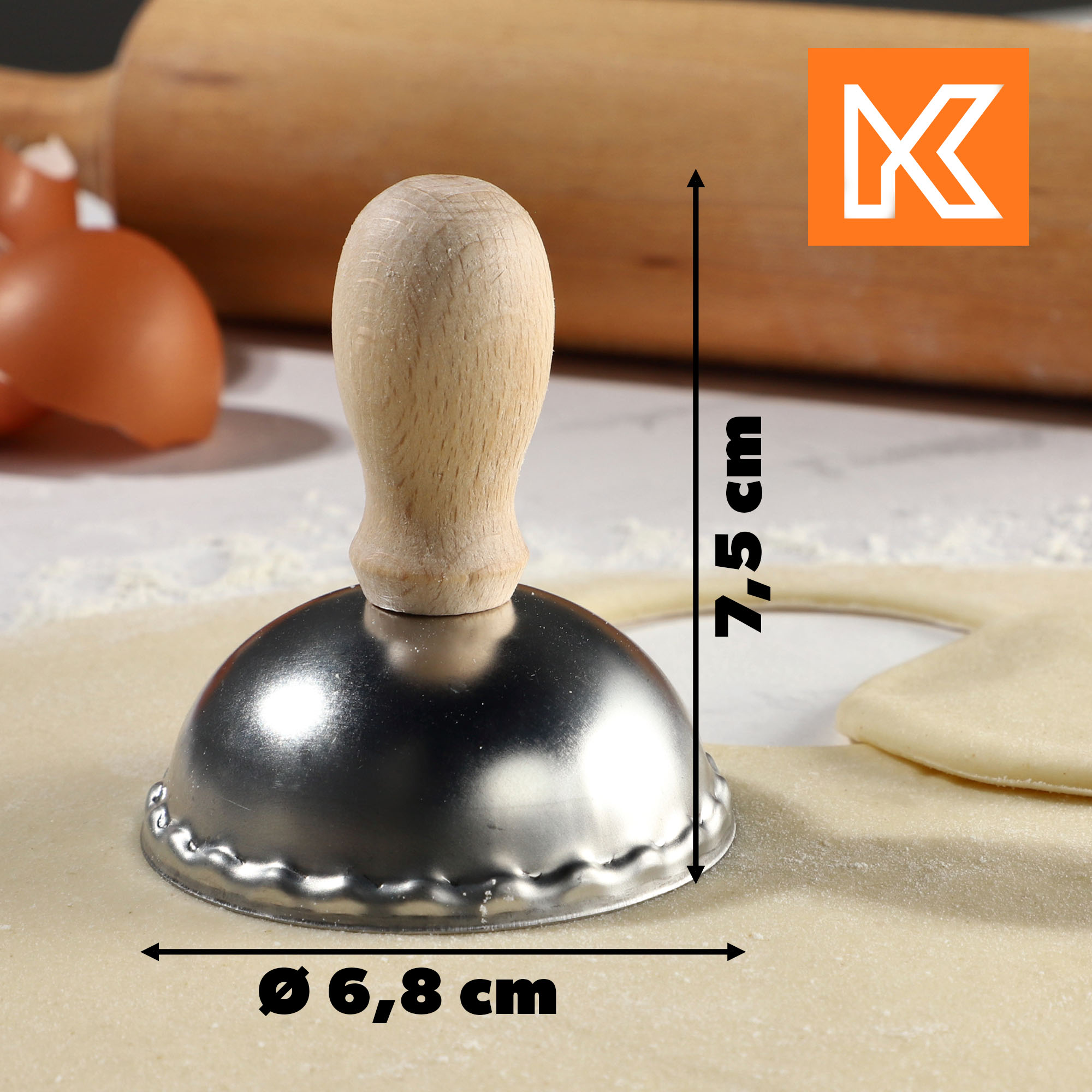 Wykrawacz do pierogów Terni 8 cm, srebrny