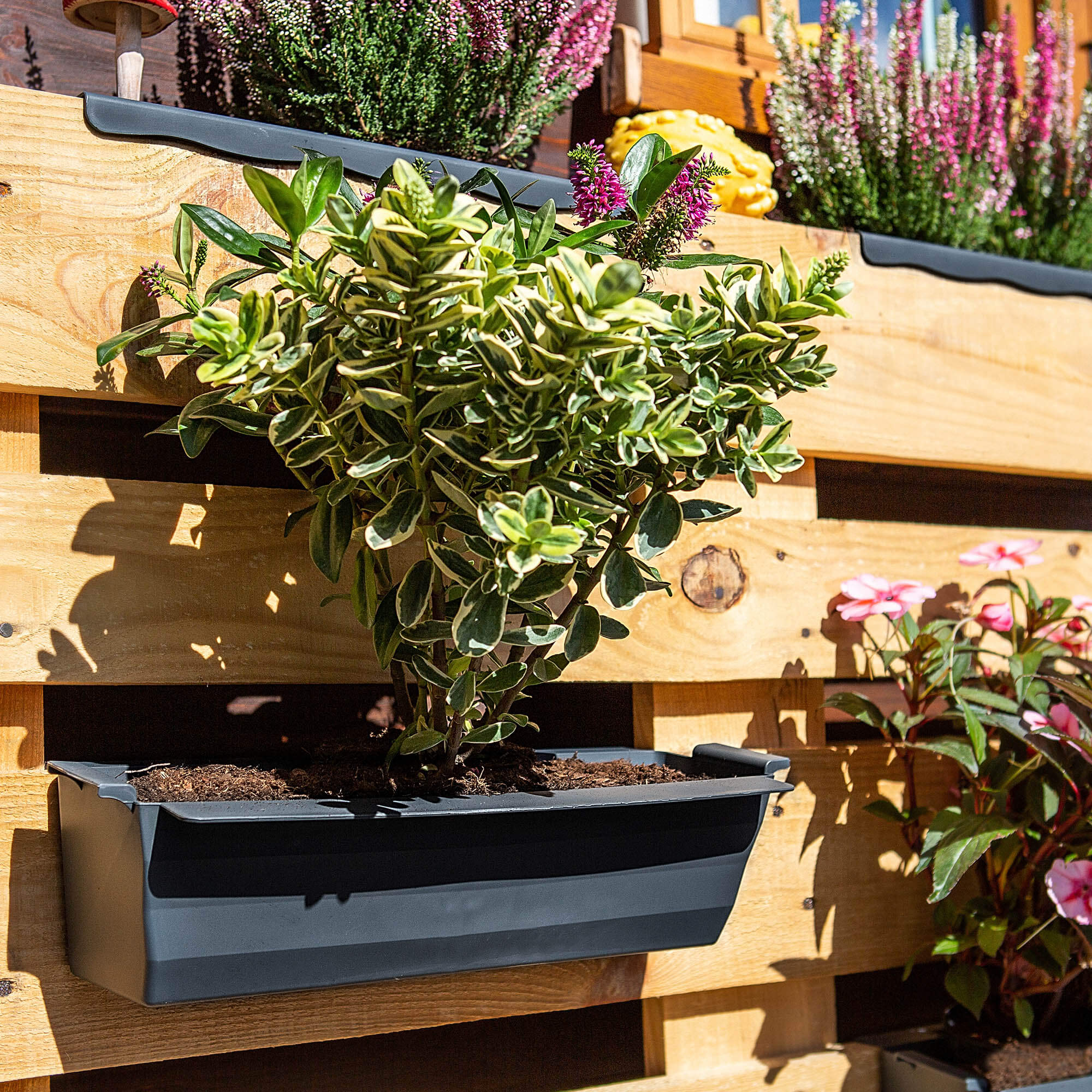 Doniczka do europalet Veere 40.5 cm czarna 12 szt.