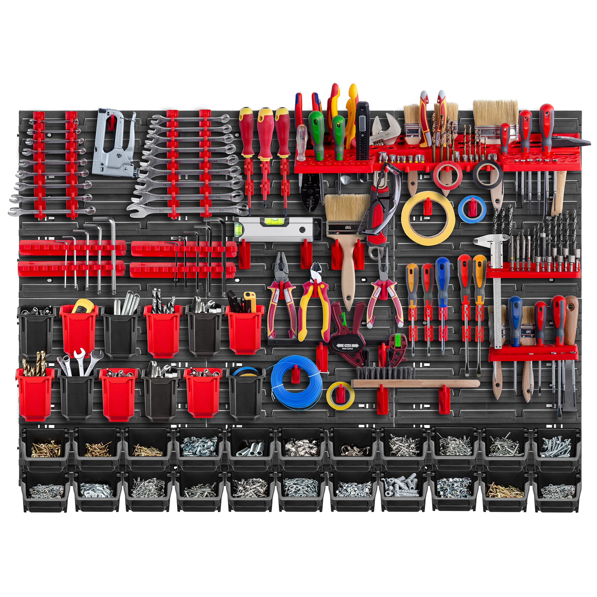 Tablica narzędziowa Lokke 77 elementów 117x78cm czerwono-czarna