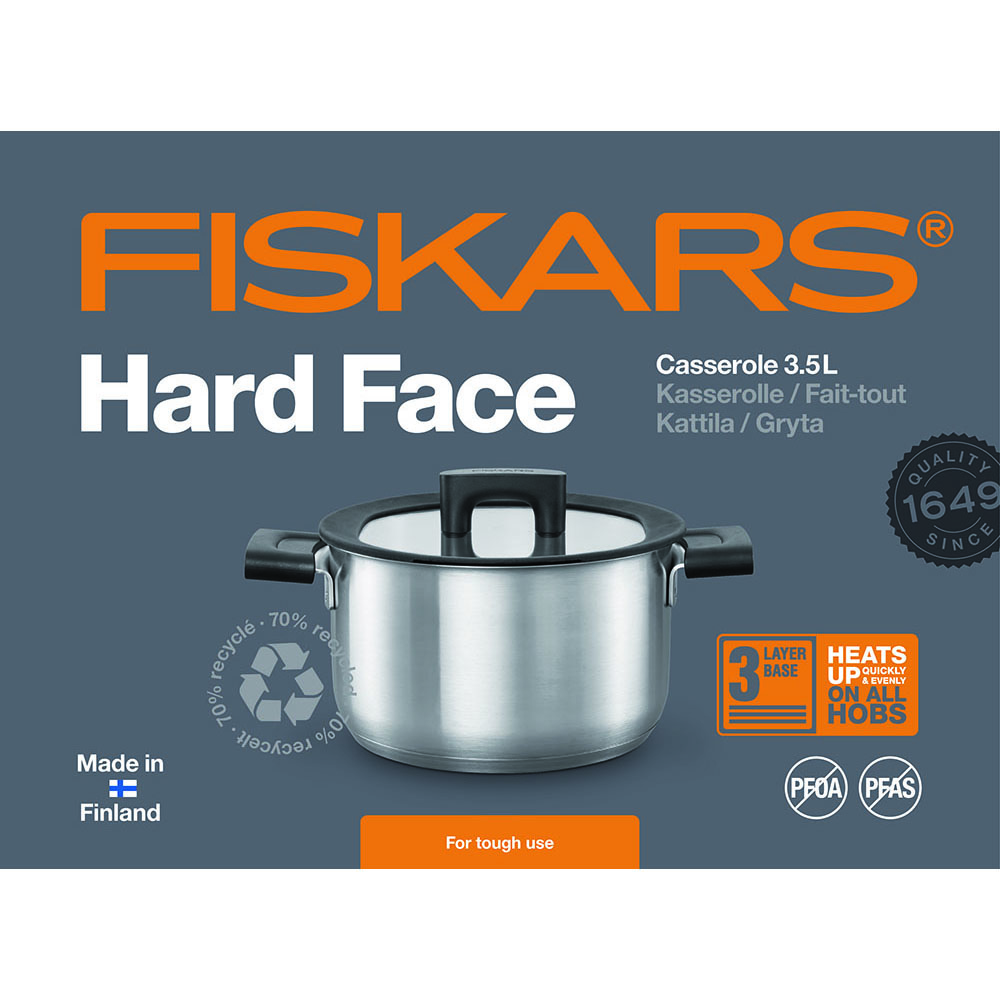 Fiskars 1052240 HF Steel Garnek 3.5 l z pokrywką