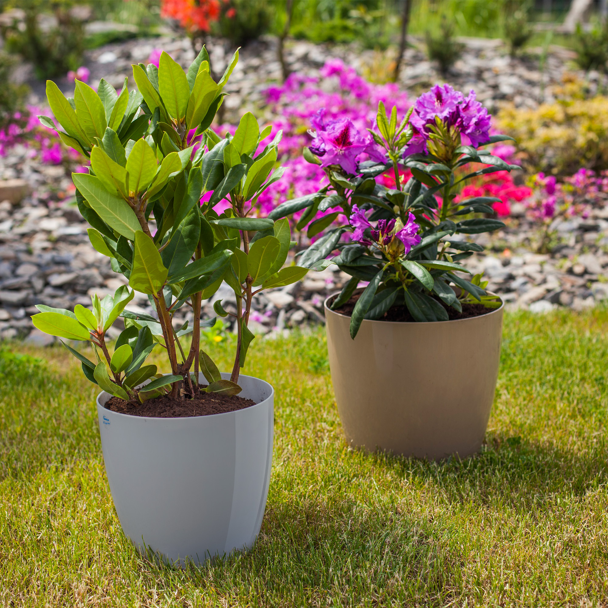 Doniczka Agen z podstawką szara 16 cm, 3 szt.