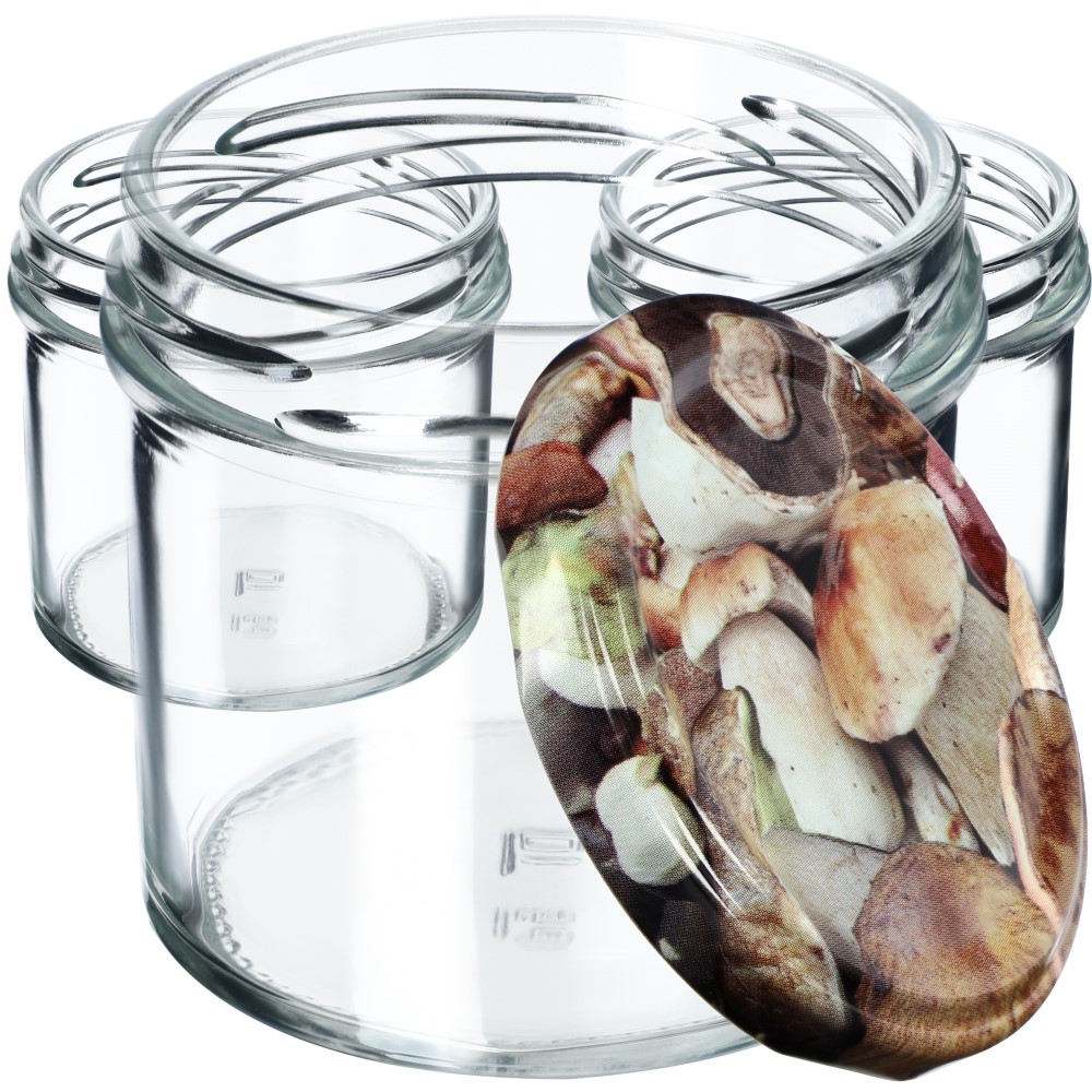 Słoiki Vigo 140ml 10szt 66mm + wieczko "Grzyby"