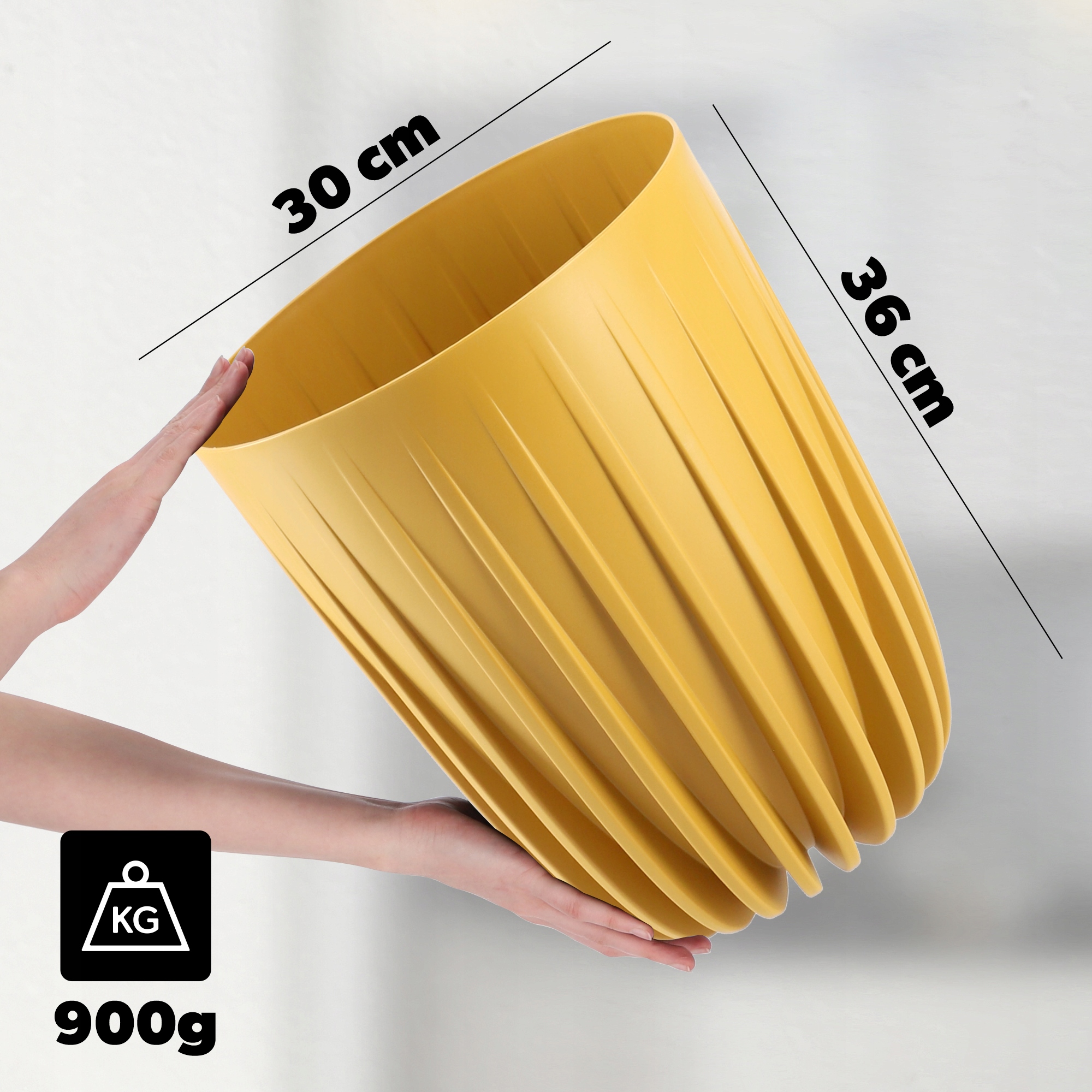 Eko doniczka z wkładem Costa 30 cm, musztardowa