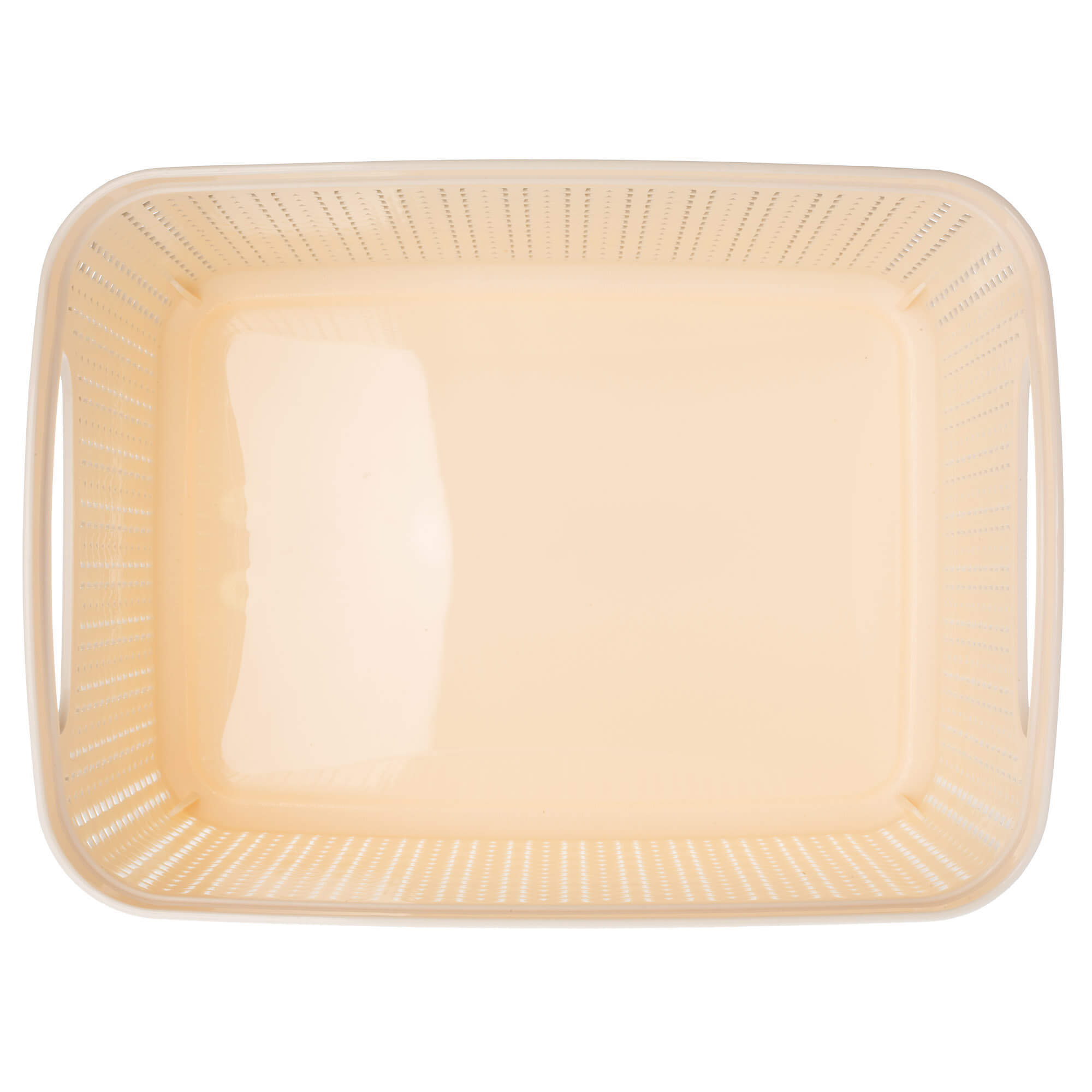 Koszyk plastikowy prostokątny Fonti 6.6L, kremowy, 2 szt.