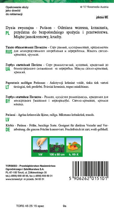 Dynia zwyczajna - Patison Gagat 2g