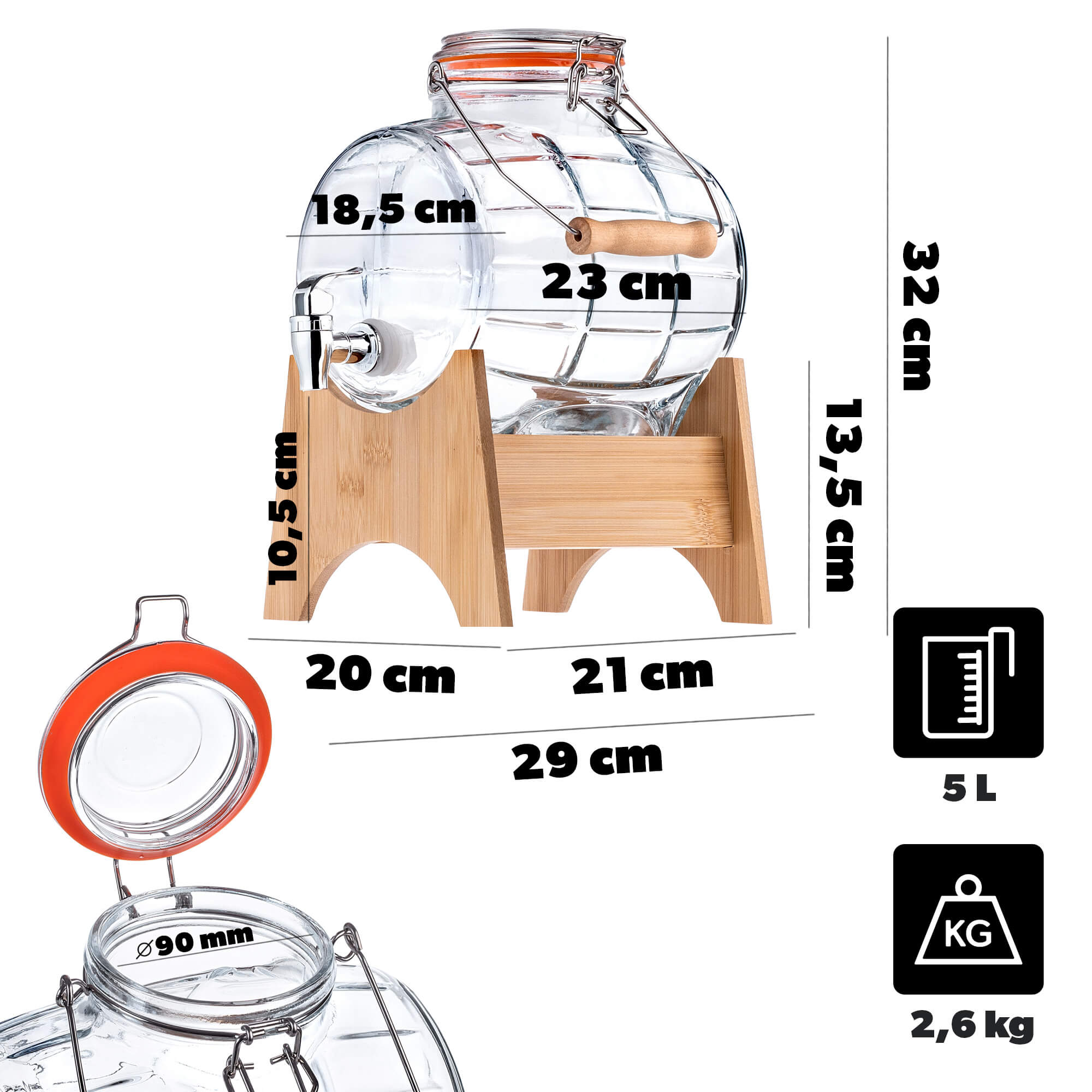 Beczułka do piwa i zimnych napojów 5L