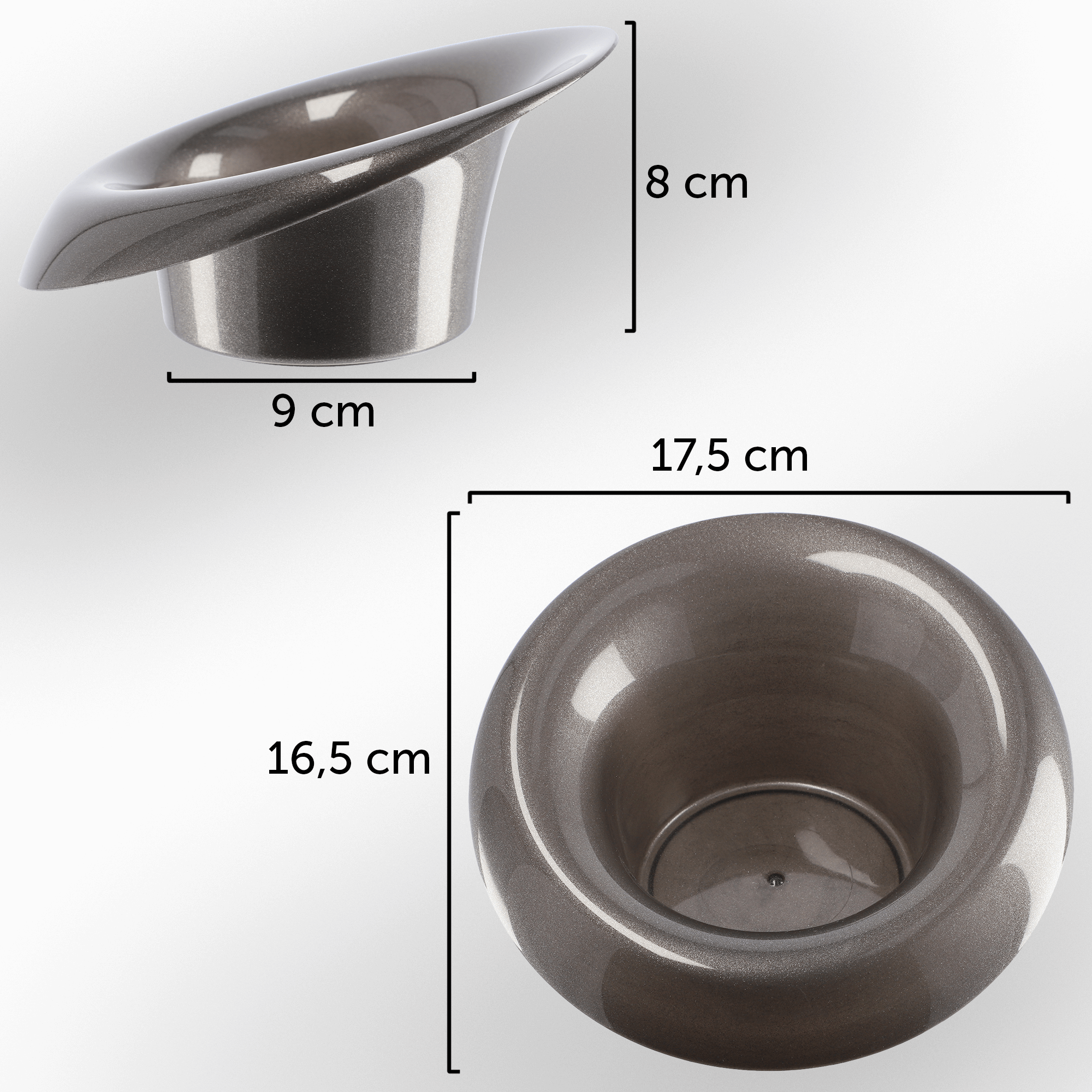 Ikebana na kwiaty okrągłą 8 x 17 cm, grafit