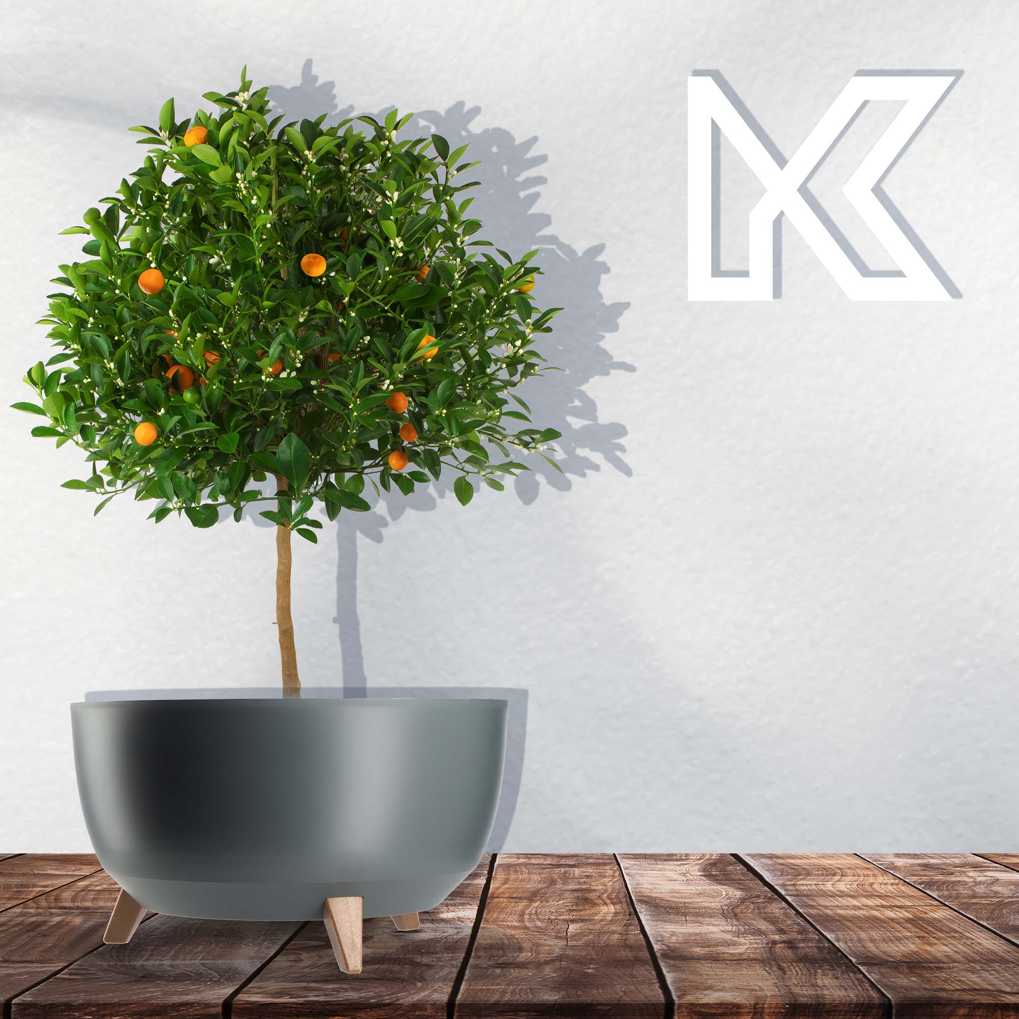 Misa na kwiaty z nóżkami Luri 47 cm, antracyt