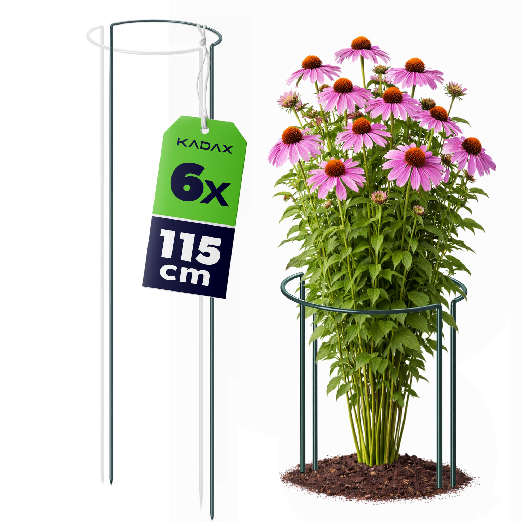 Podpora ogrodowa Mahet półkole 115 cm stalowa zielona 6 szt.
