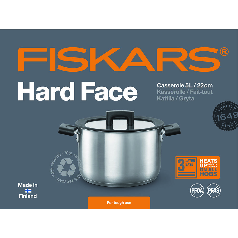 Fiskars 1052241 HF Steel Garnek 5 l z pokrywką