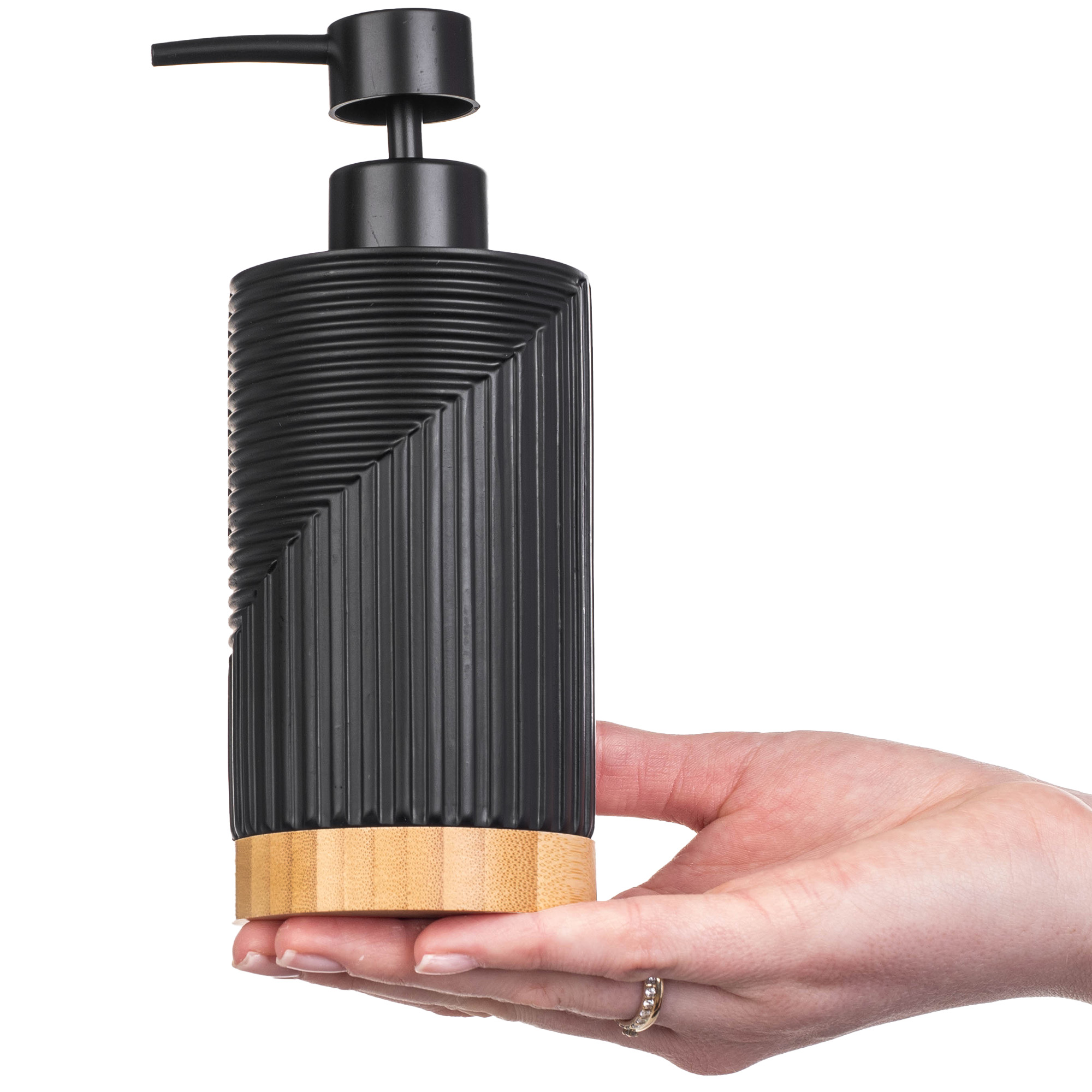 Zestaw Lunel dozownik na mydło+kubek łazienkowy+szczotka WC czarny