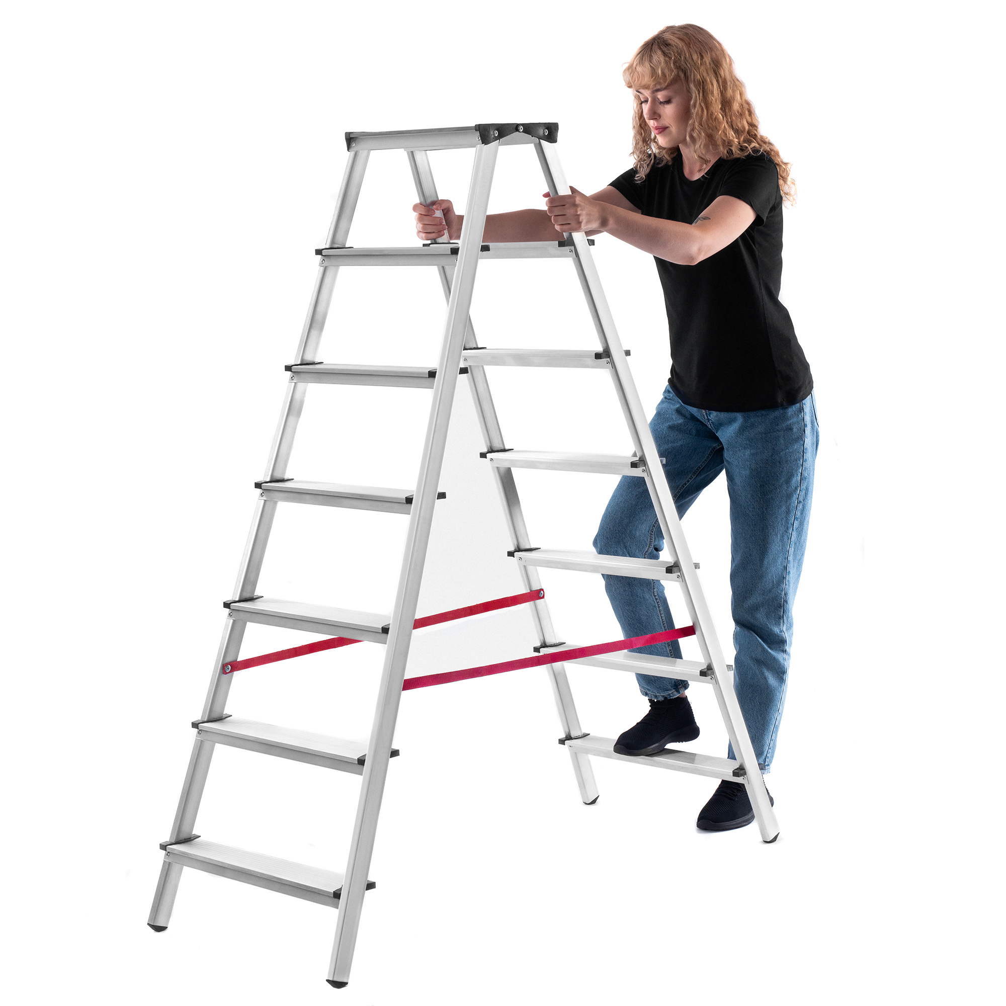 Drabina aluminiowa dwustronna Telti 7 stopni