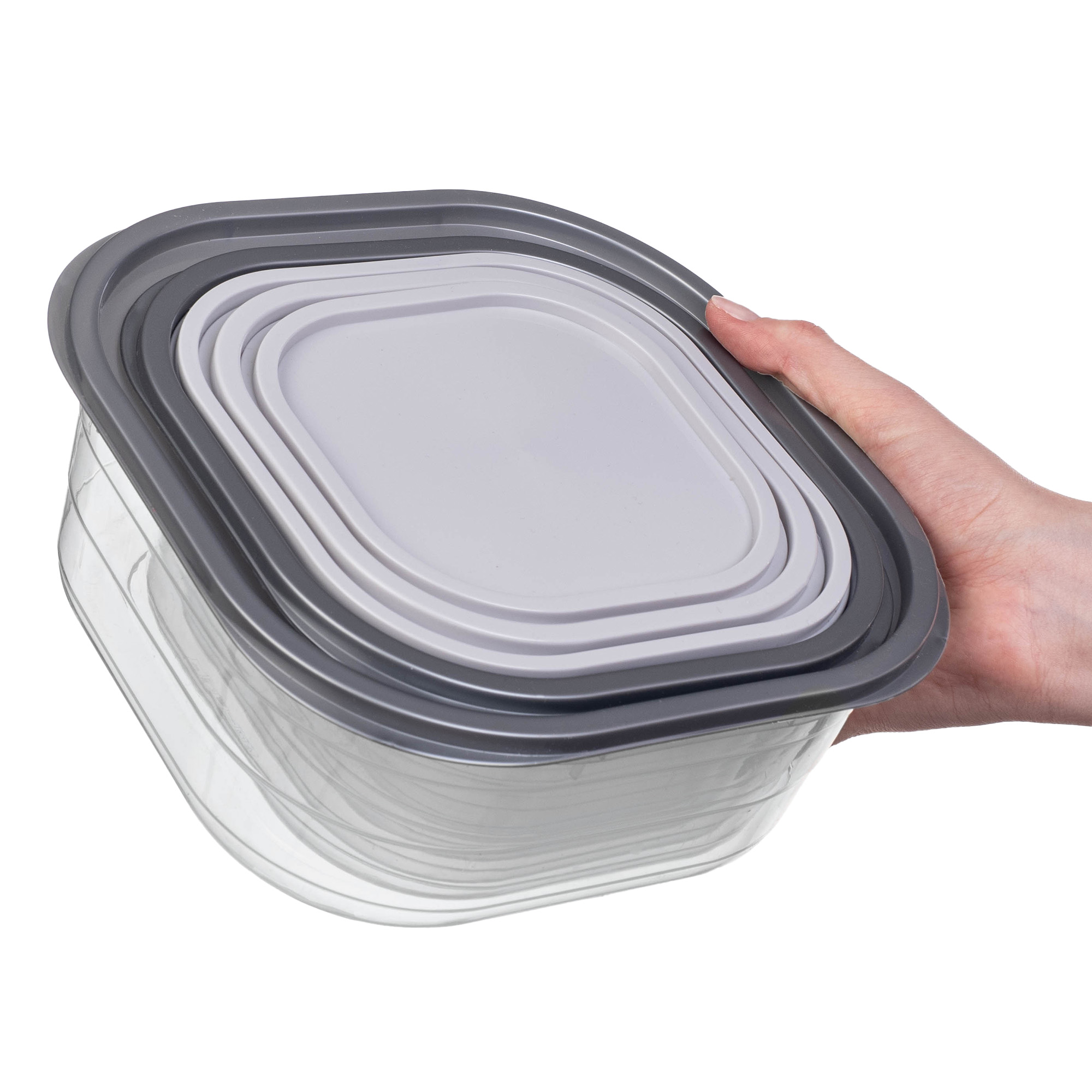 Pojemniki na żywność Reus kwadratowe 5szt, czarne