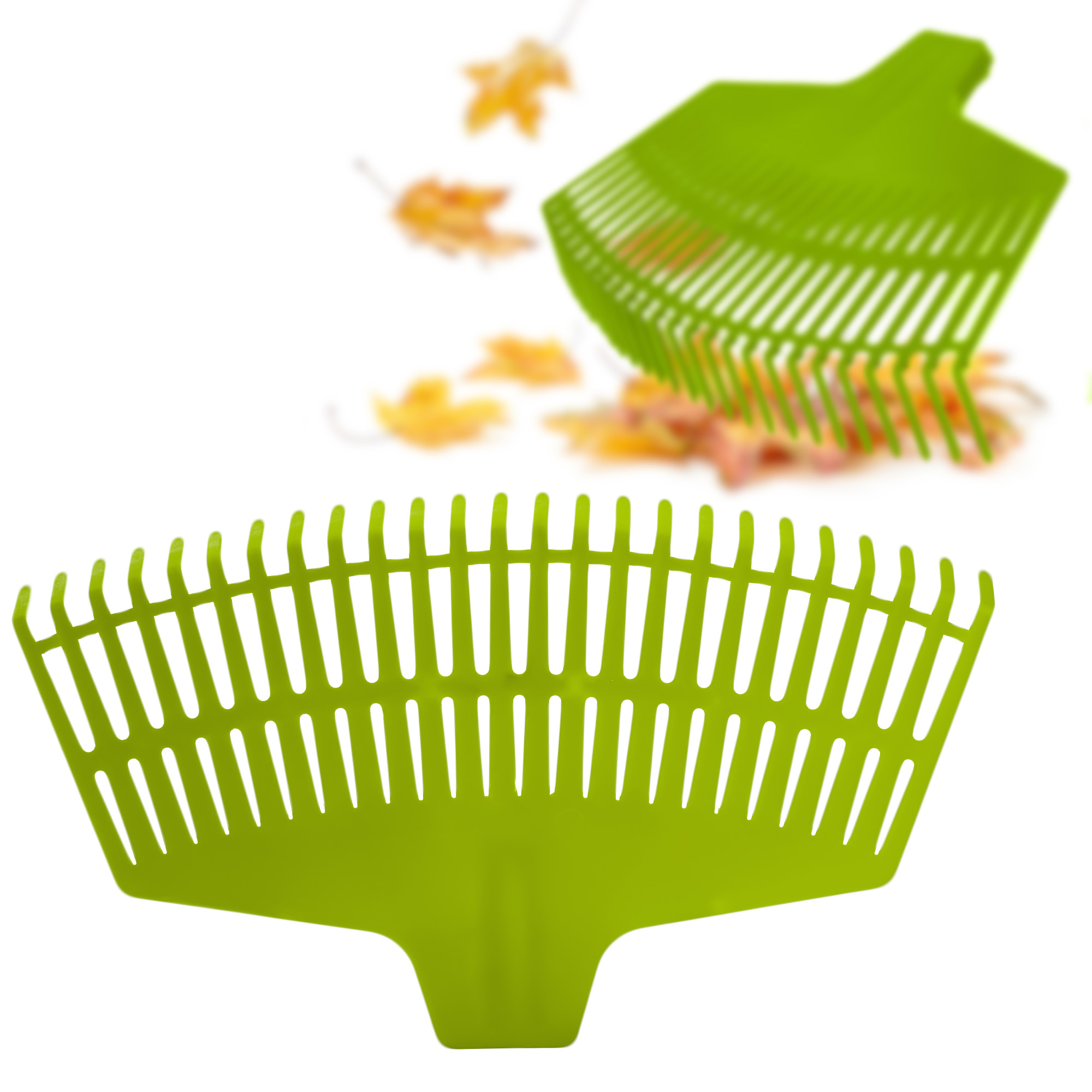 Grabie do liści Laxe 25 zębów zielone bez trzonka