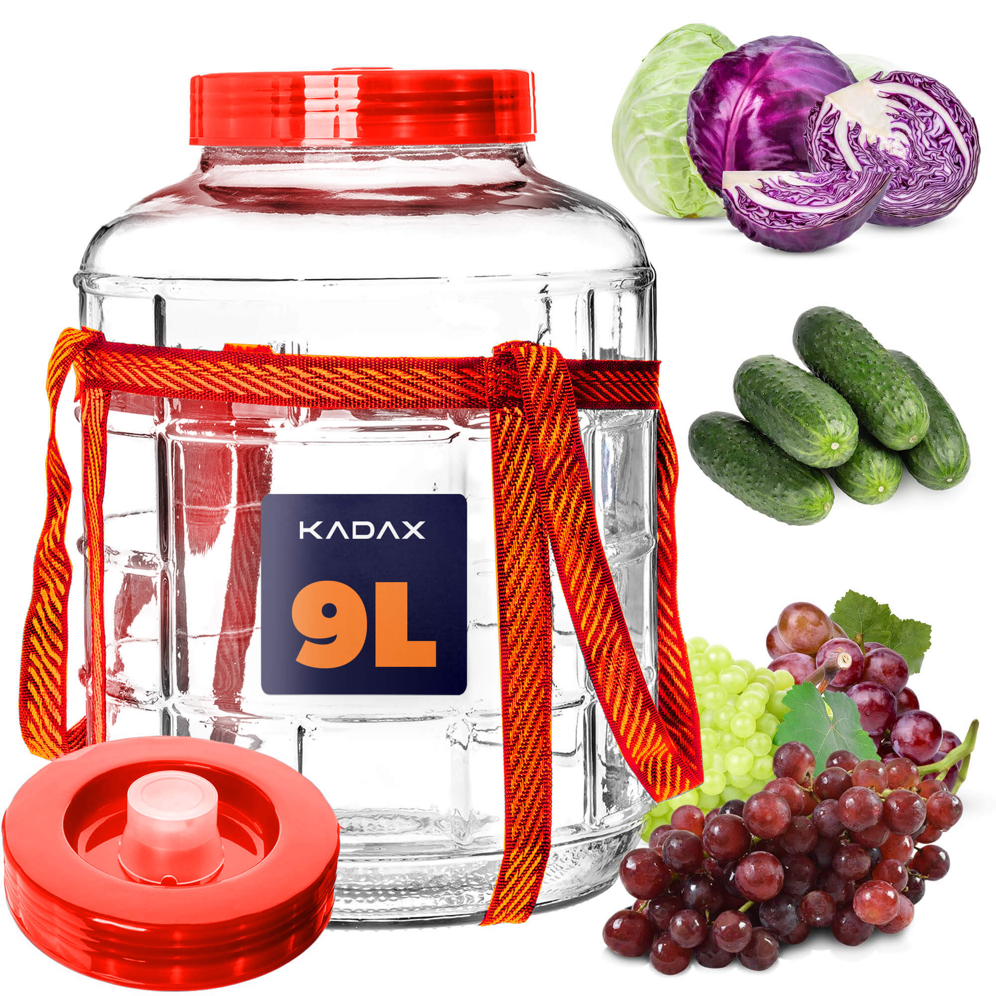 Uniwersalny szklany słój z zakrętką Fenis 9L