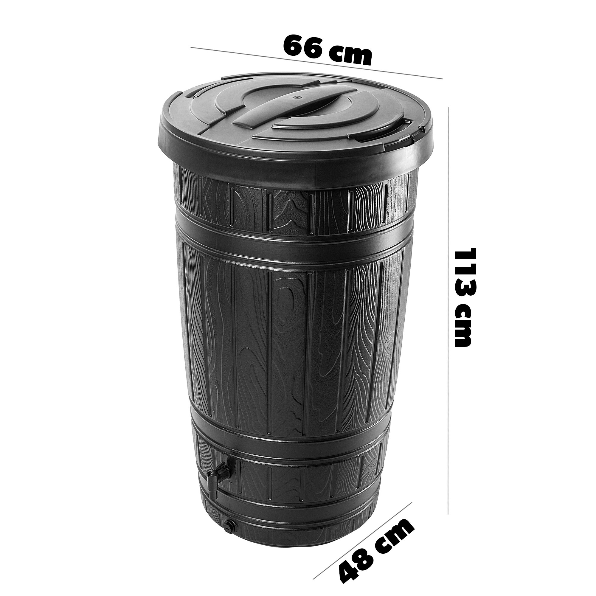 Zbiornik na deszczówkę Onigo 265L z zestawem przyłączeniowym i podstawką