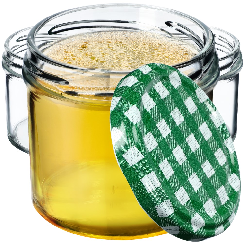 Słoiki Vigo 140ml 100szt 66mm + wieczko "Zielona krata"