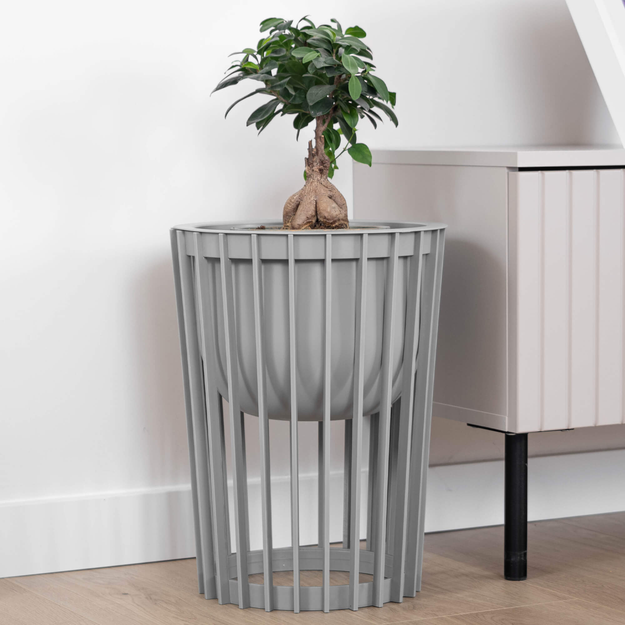 Kwietnik dwustronny Aytre 40 cm platynowy + 2 wkłady