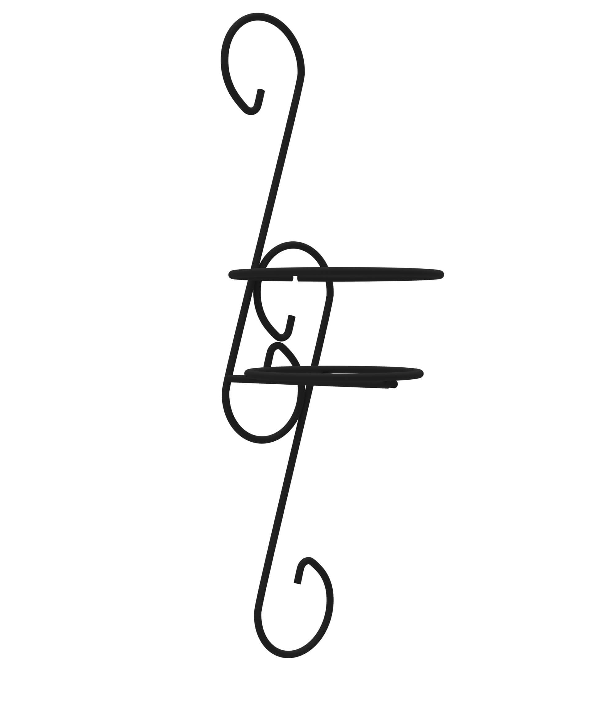 Kwietnik wiszący metalowy 53 x 17 cm, czarny