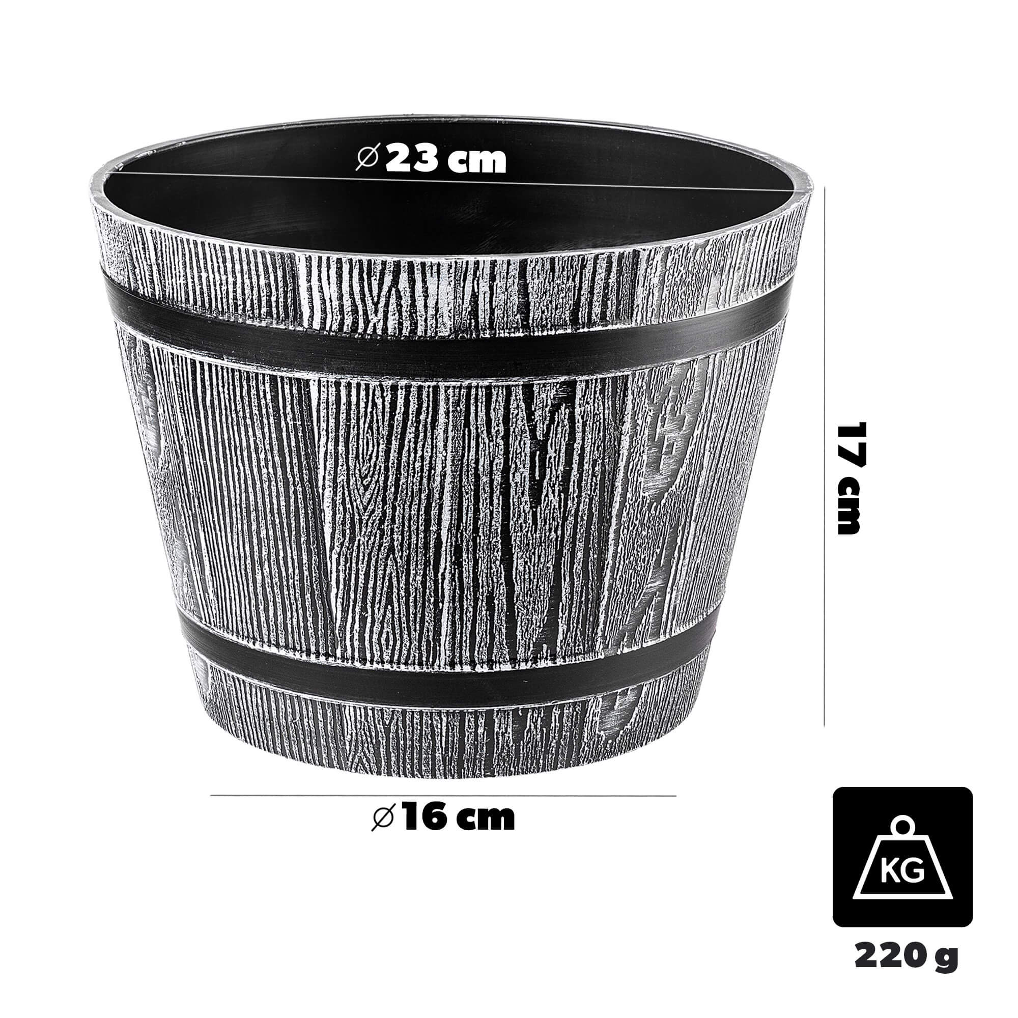 Donica na kwiaty Sori 23 cm, jasny szary