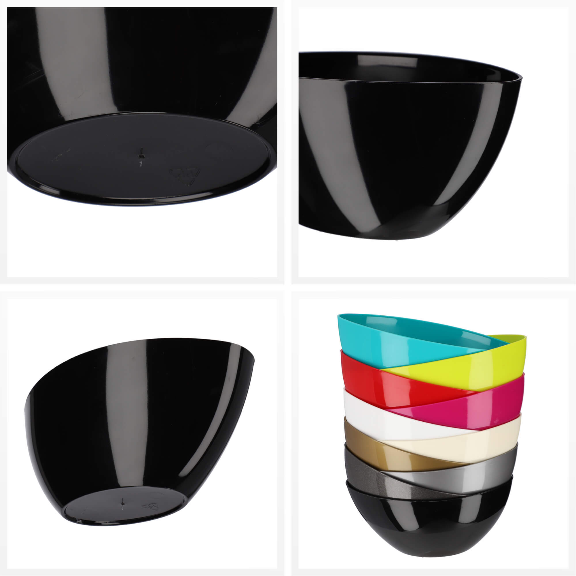 Doniczka na kwiaty Ptuj owalna 30 cm, czarna