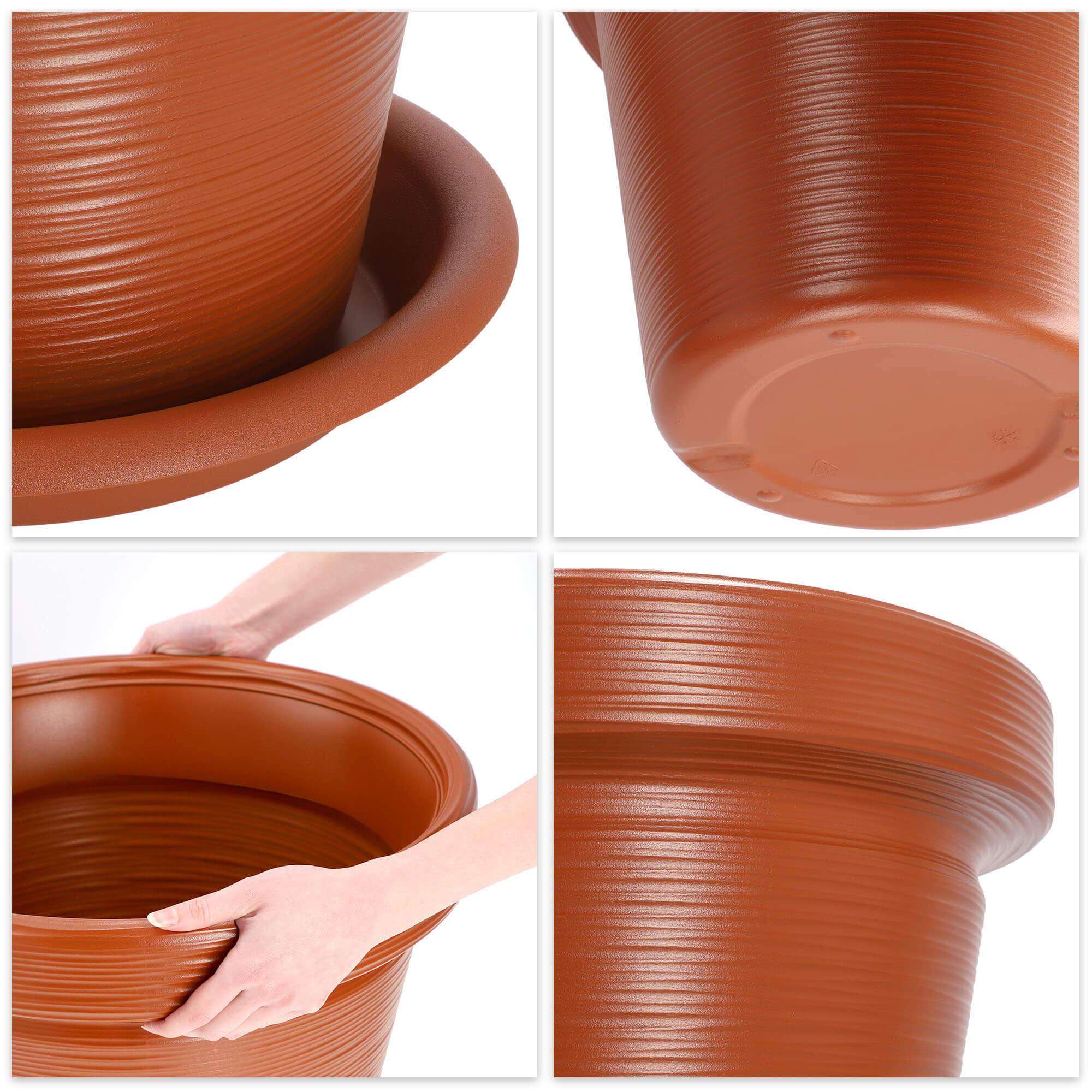 Donica z podstawką Cieza 46 cm, terrakota