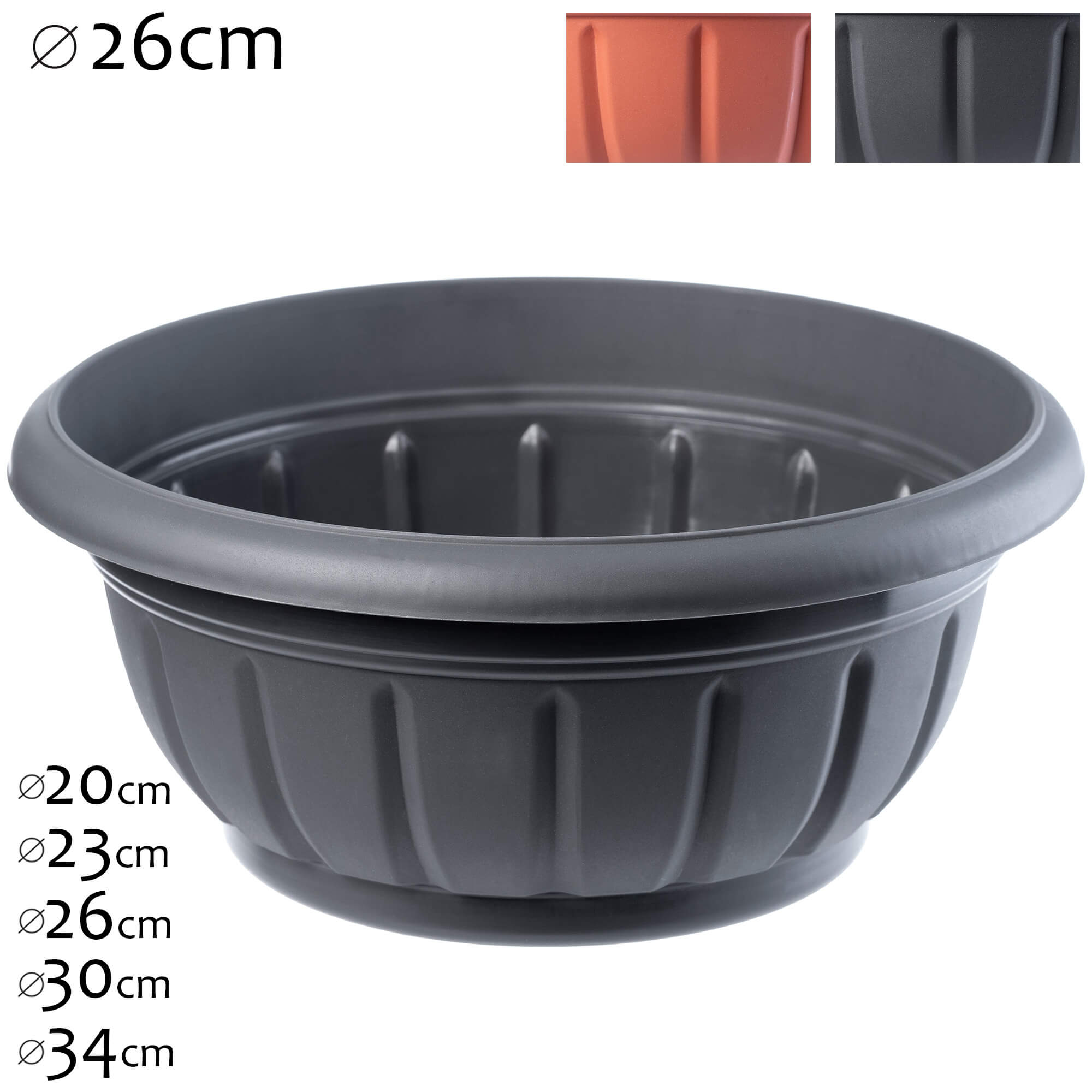 Misa na kwiaty Budrio 26 cm, grafit