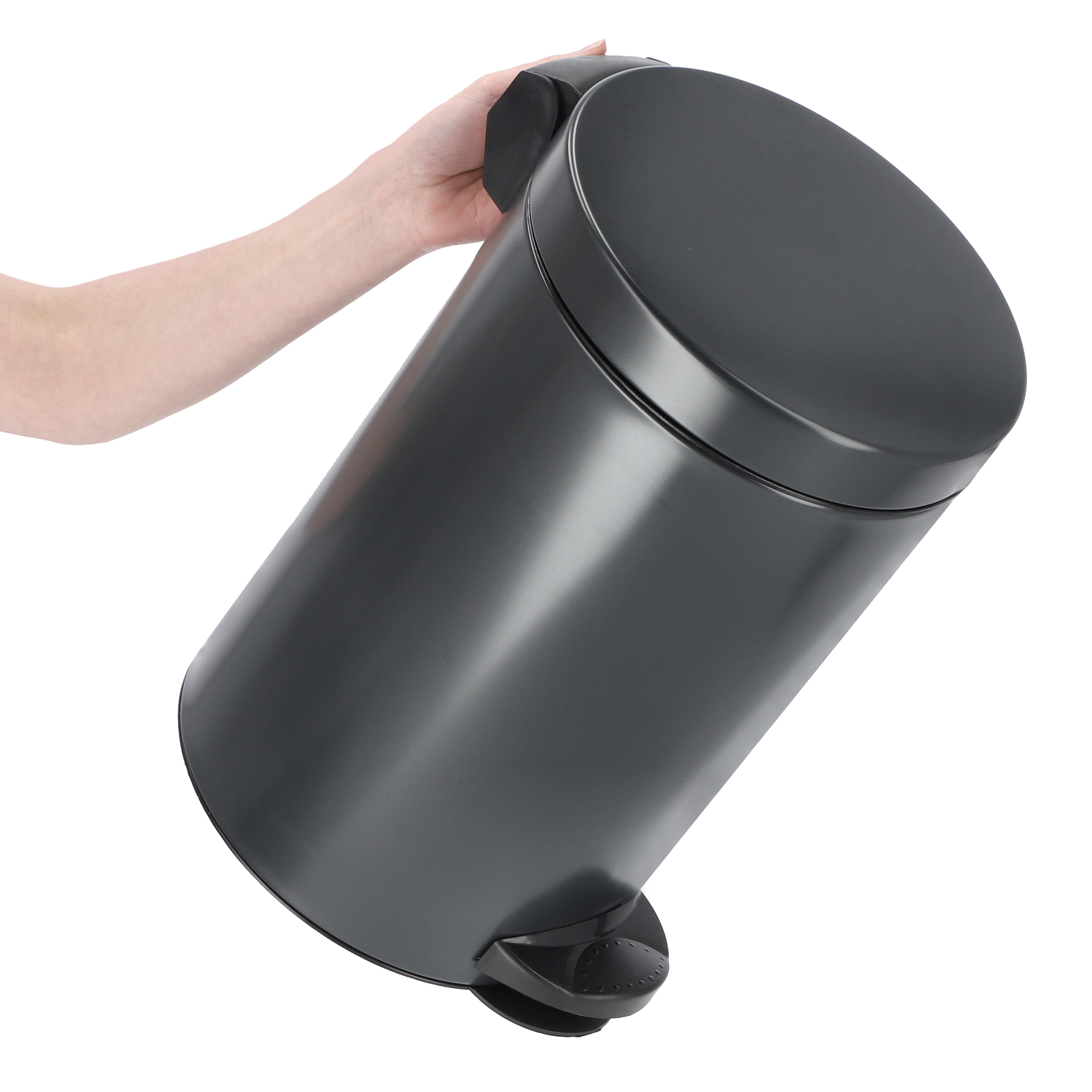 Stalowy kosz na śmieci Melfi 14L, czarny