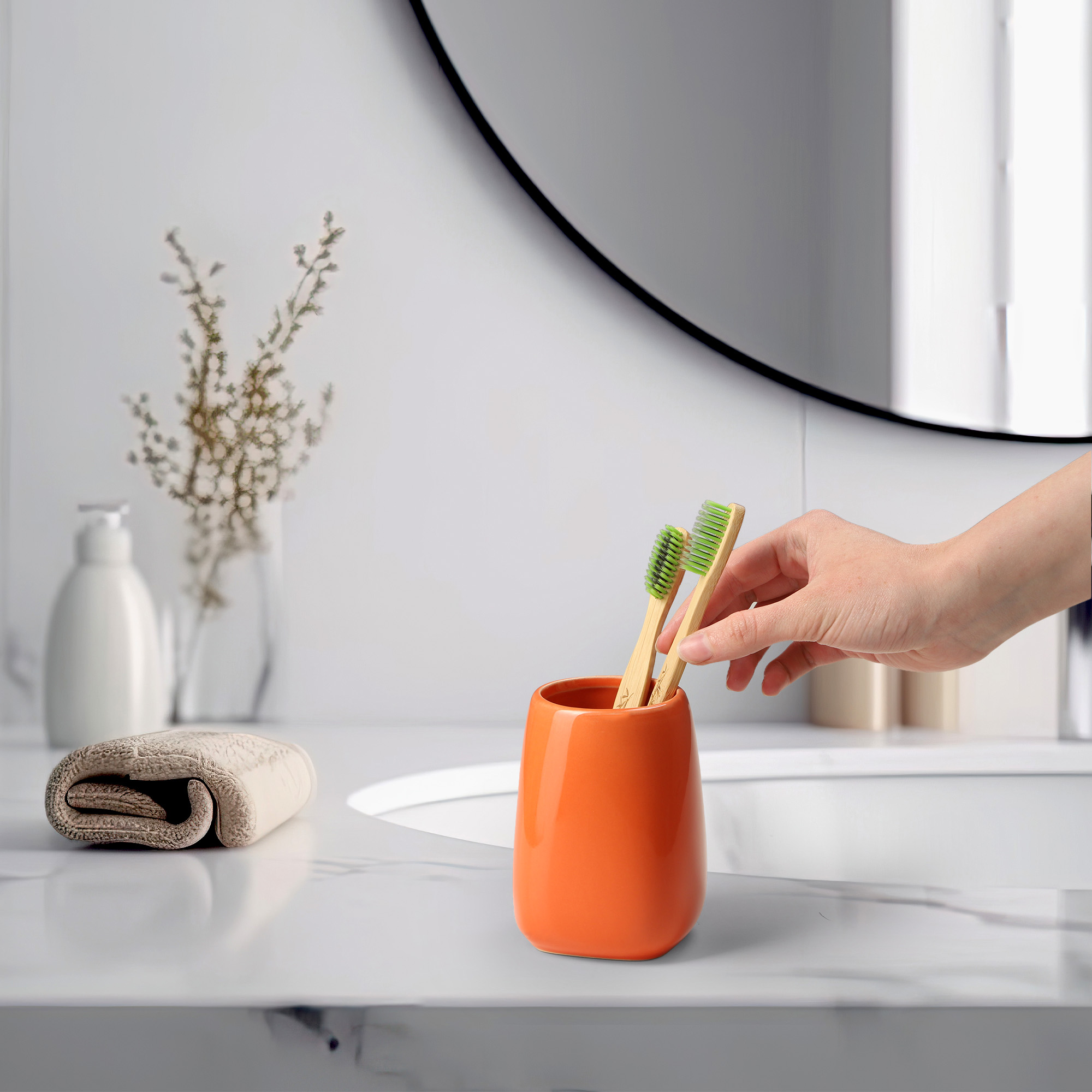 Kubek łazienkowy Ivo, pomarańczowy