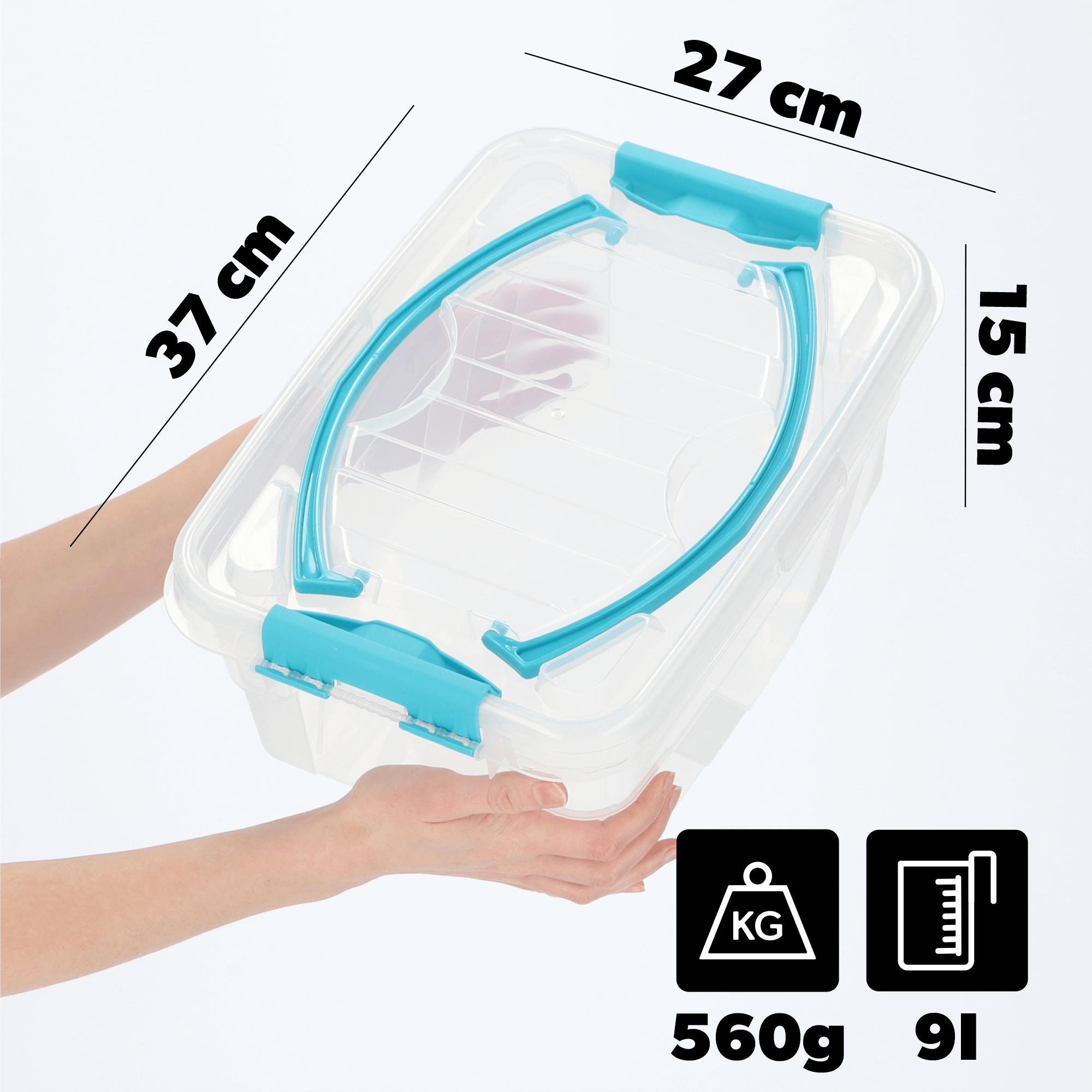 Pojemnik do przechowywana z pokrywą 9L, niebieski