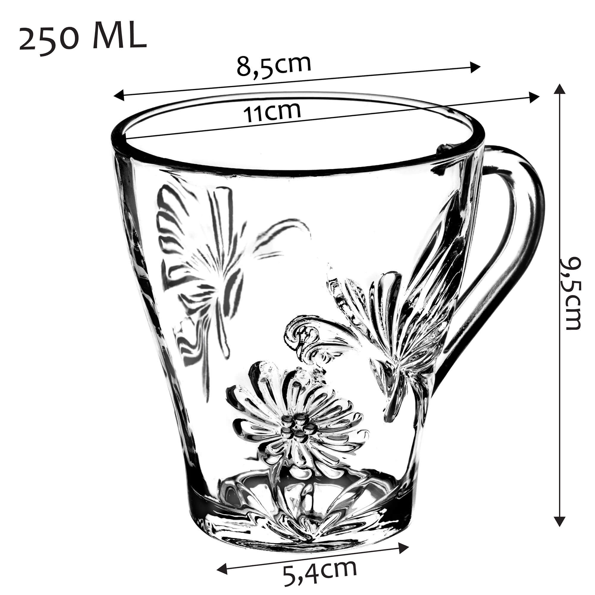 Kubek do herbaty z kwiecistym wzorem 250 ml