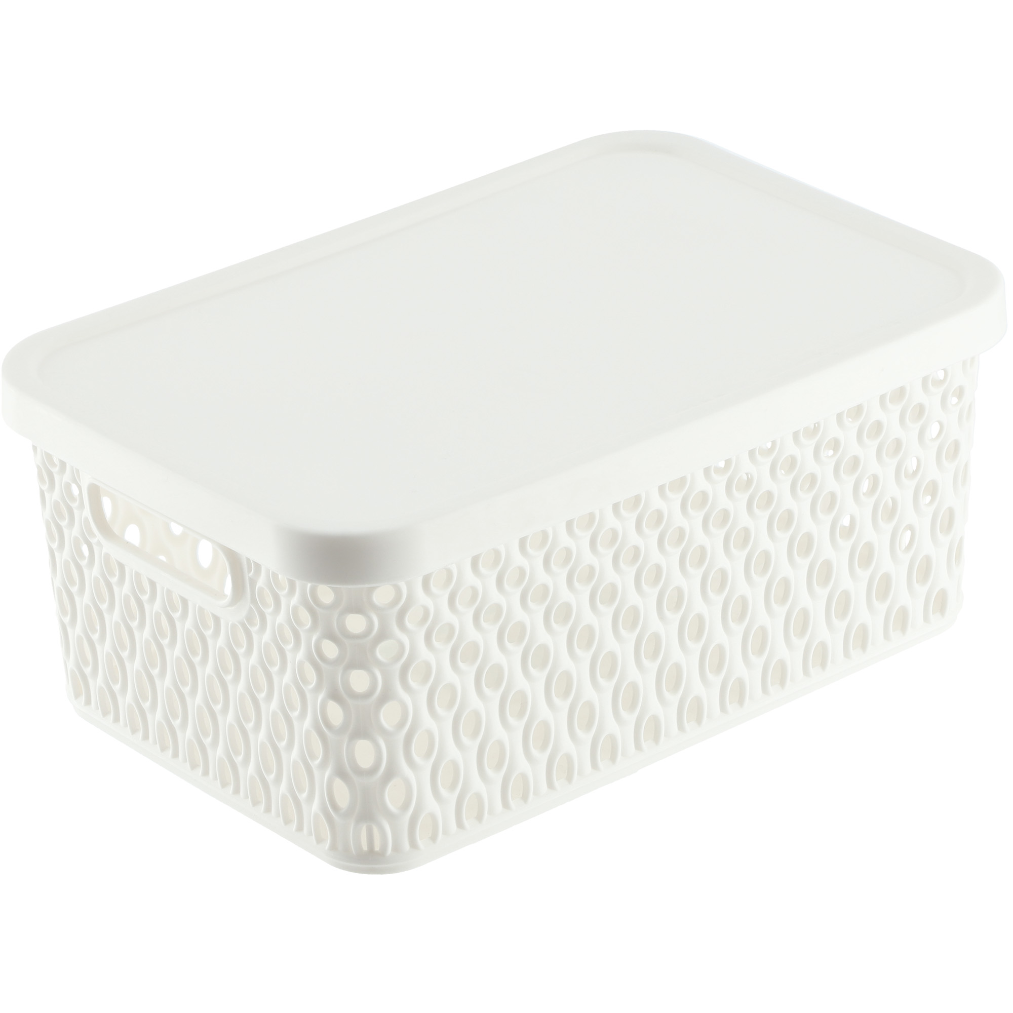 Koszyk z pokrywą do przechowywania Pau 4,5L biały