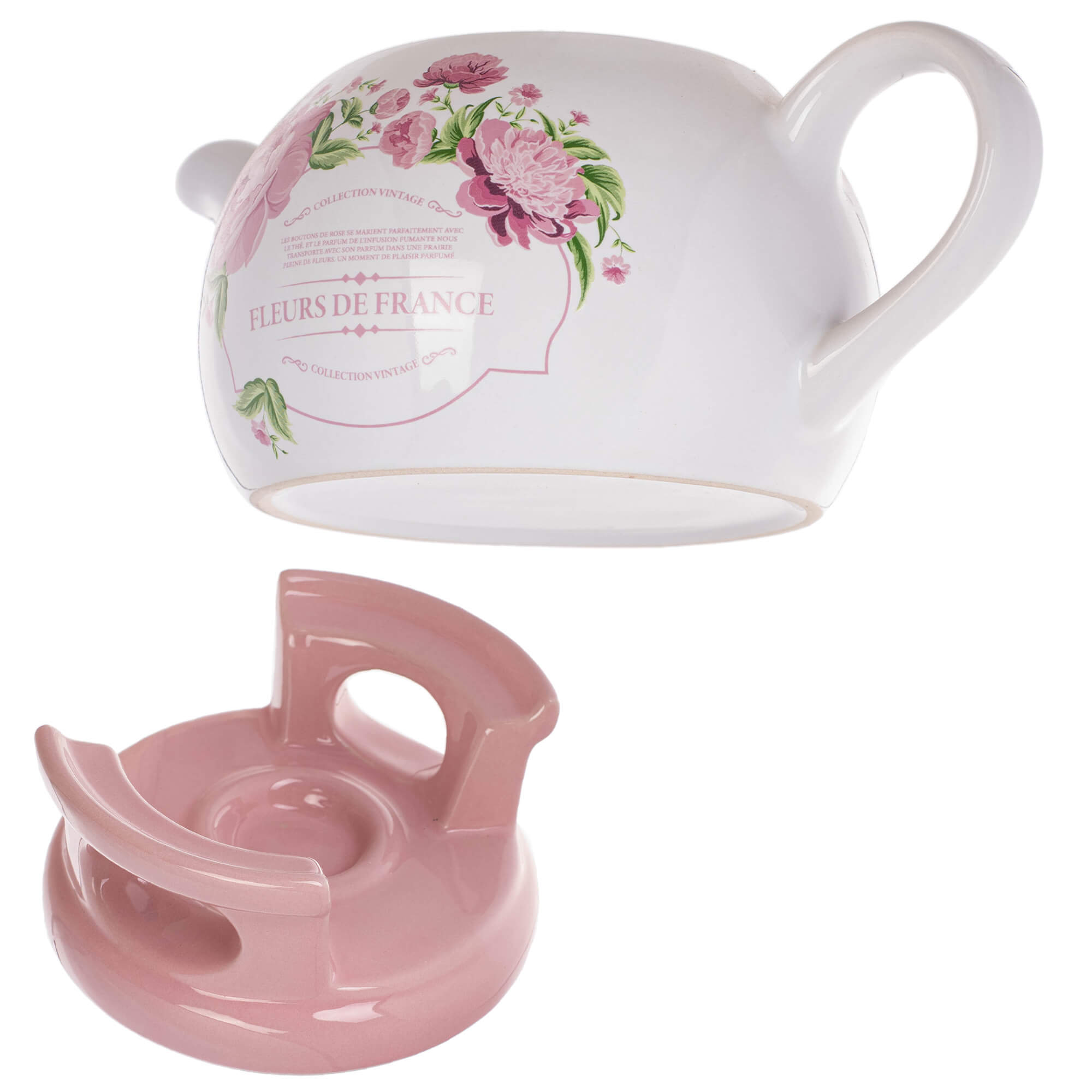 Dzbanek ceramiczny z podgrzewaczem Irais 1L kwiatki