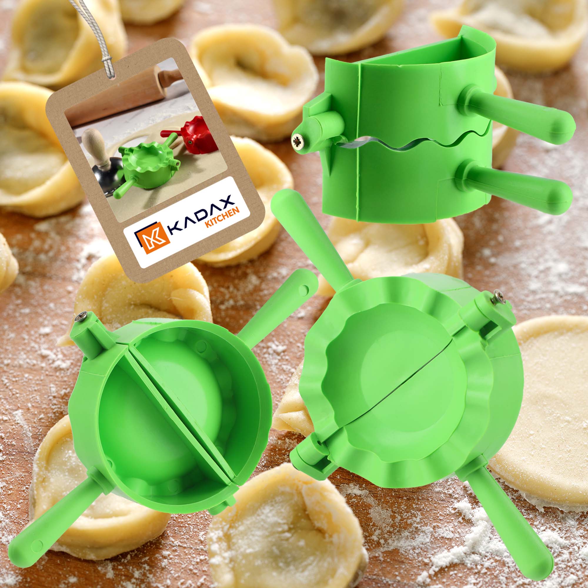 Forma do uszek i ravioli Altare 13 x 8 cm, zielona 2 szt.