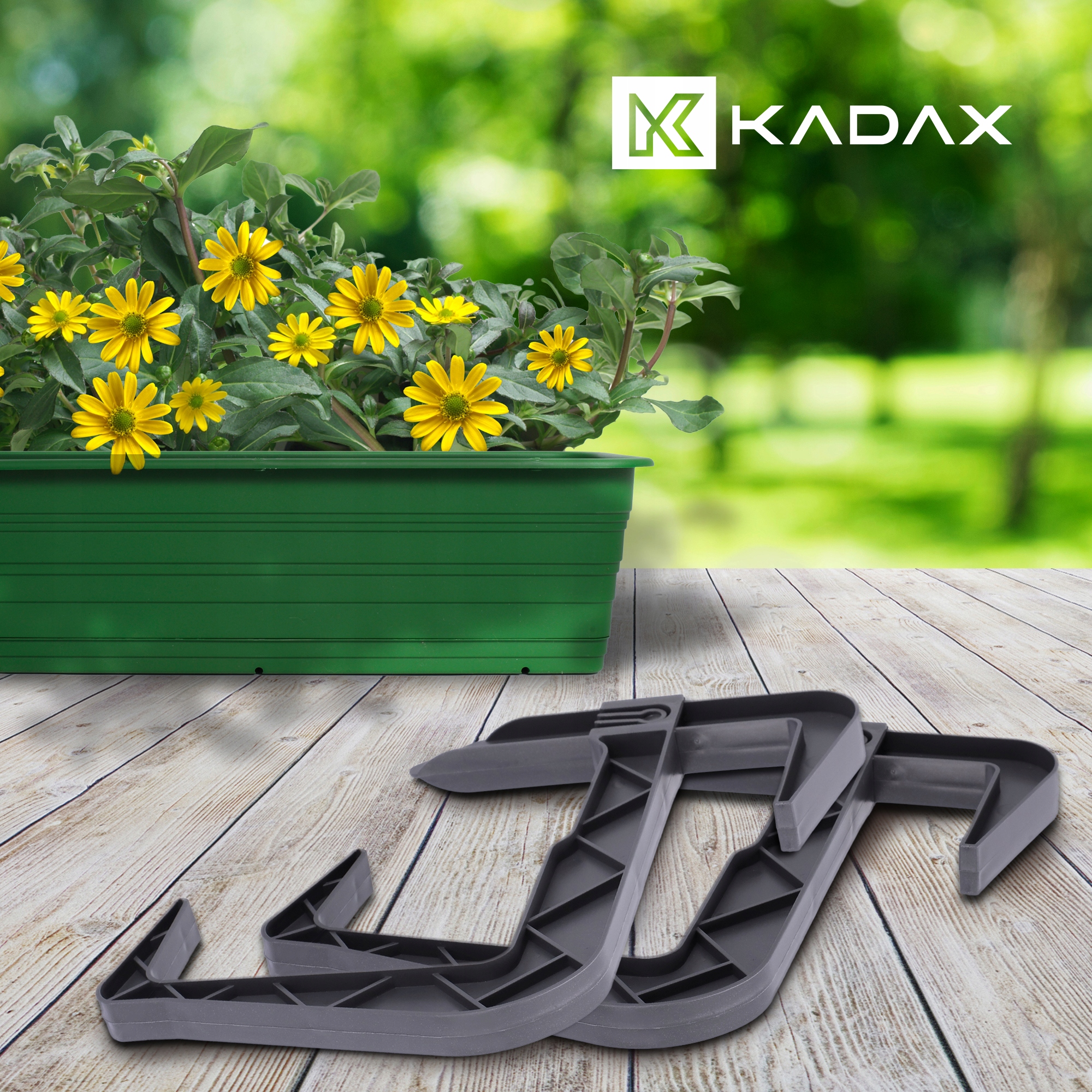 Uchwyt na doniczkę balkonową grafit, 2 szt.