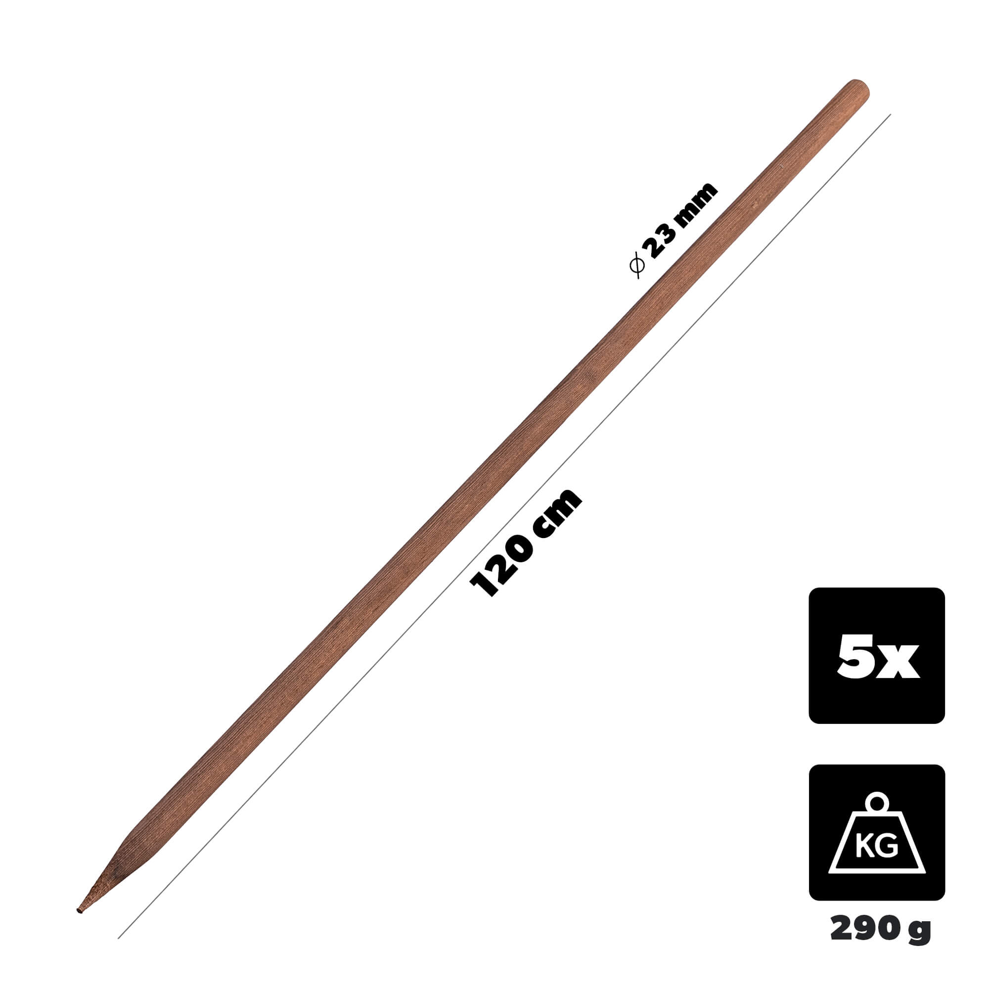 Podpora do roślin drewniana Utre palik impregnowany 23 mm x 120 cm 5 szt.