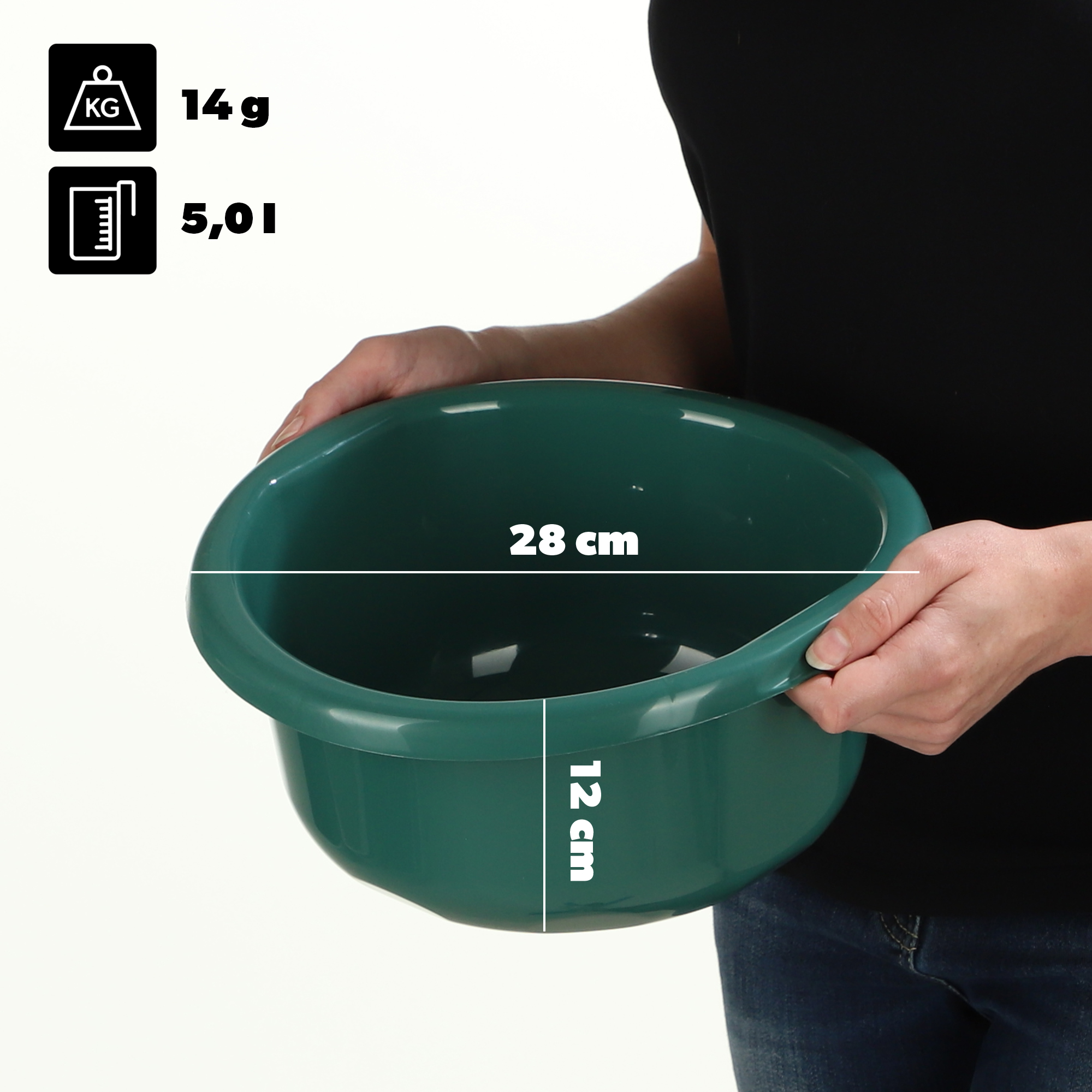 Miska łazienkowa z uszami Lari 5L zielona