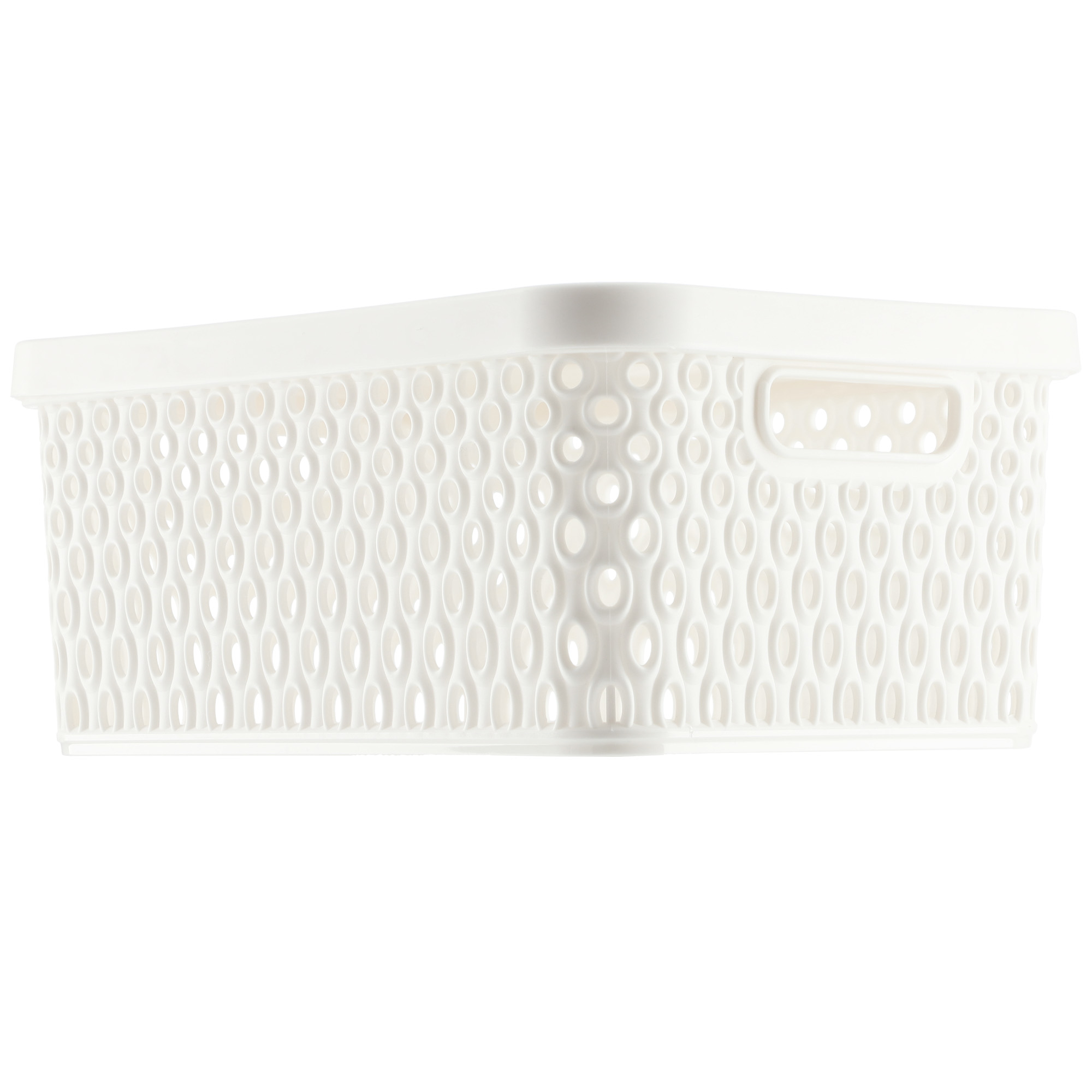 Koszyk z pokrywą do przechowywania Pau 4,5L biały