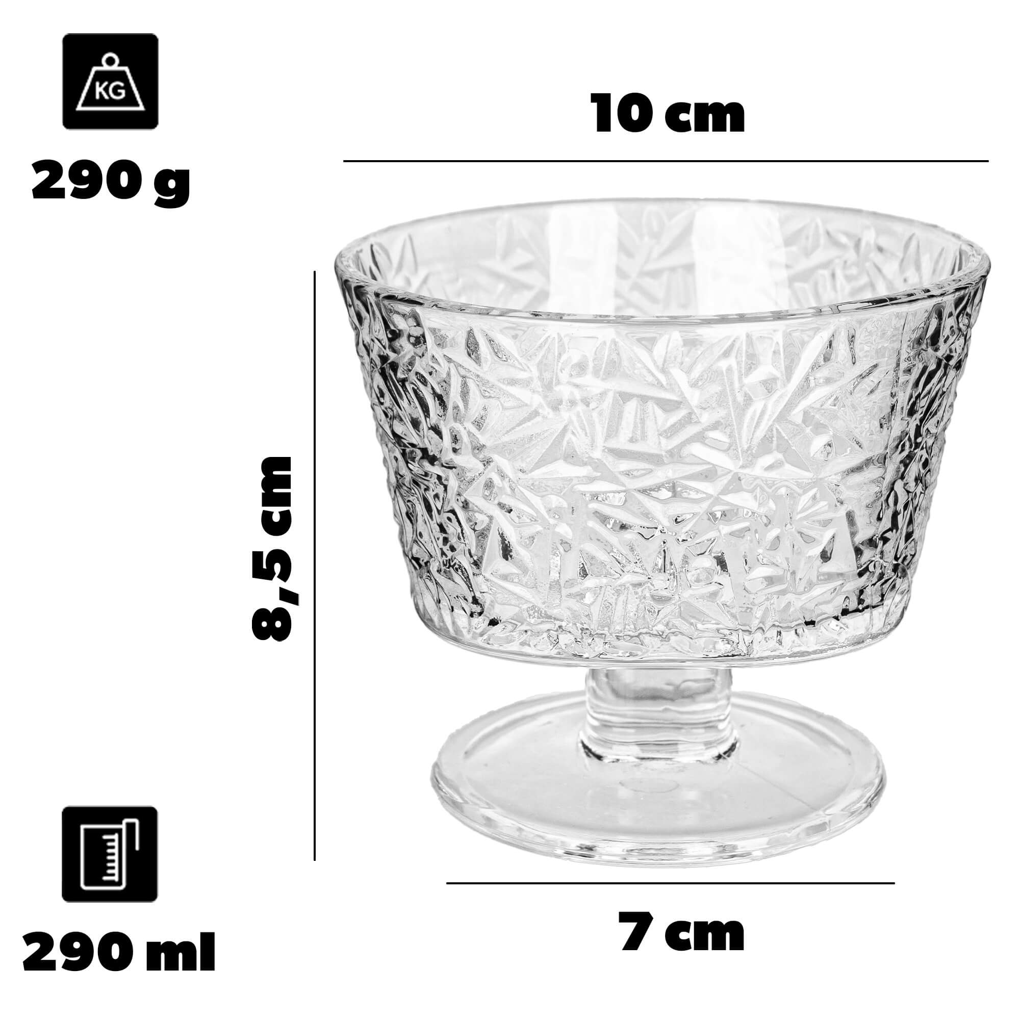 Pucharek do lodów Torza 290ml na nóżce wzór lód 1 szt.