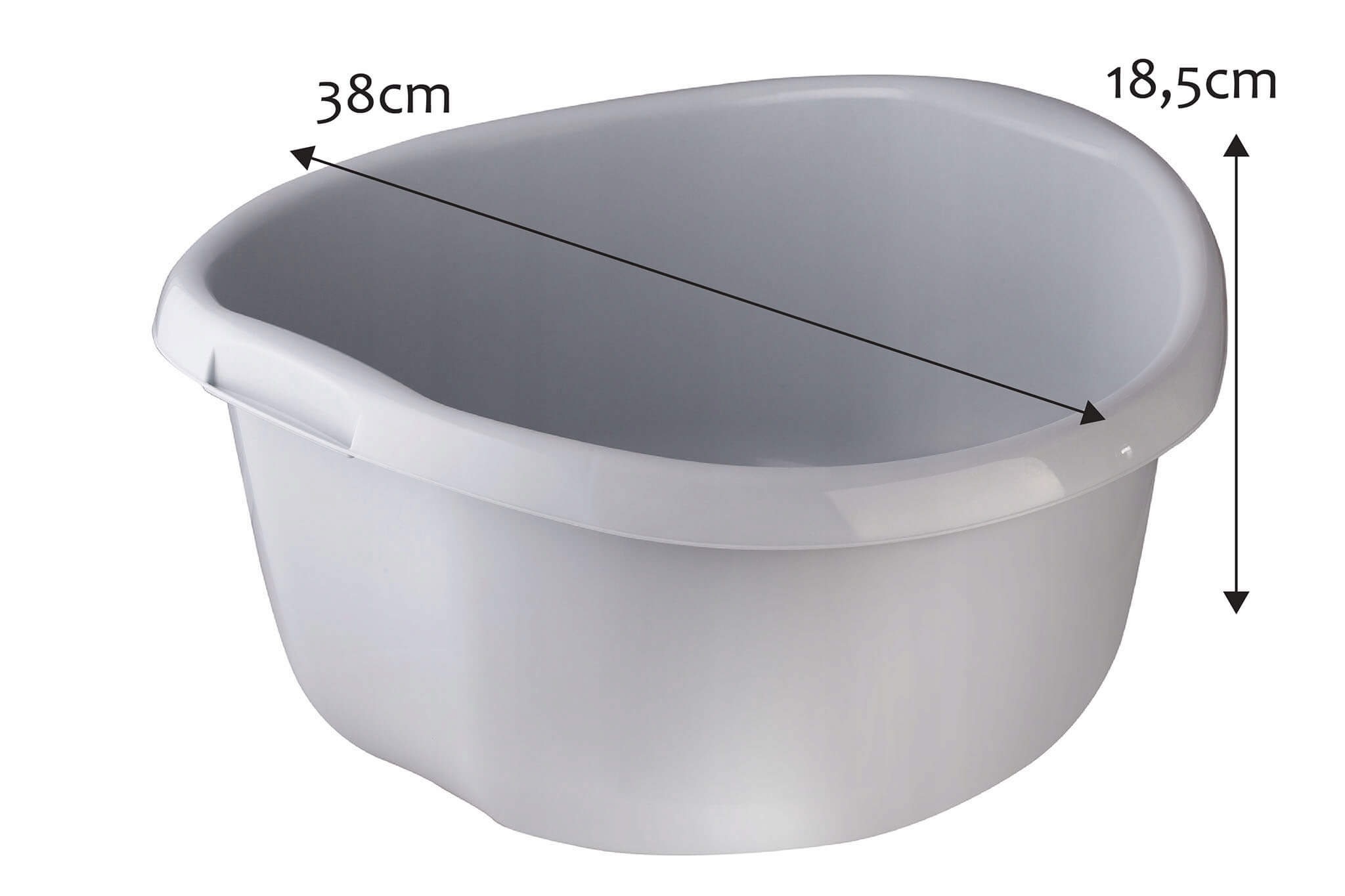 Miednica plastikowa z uchwytami 10L, szara