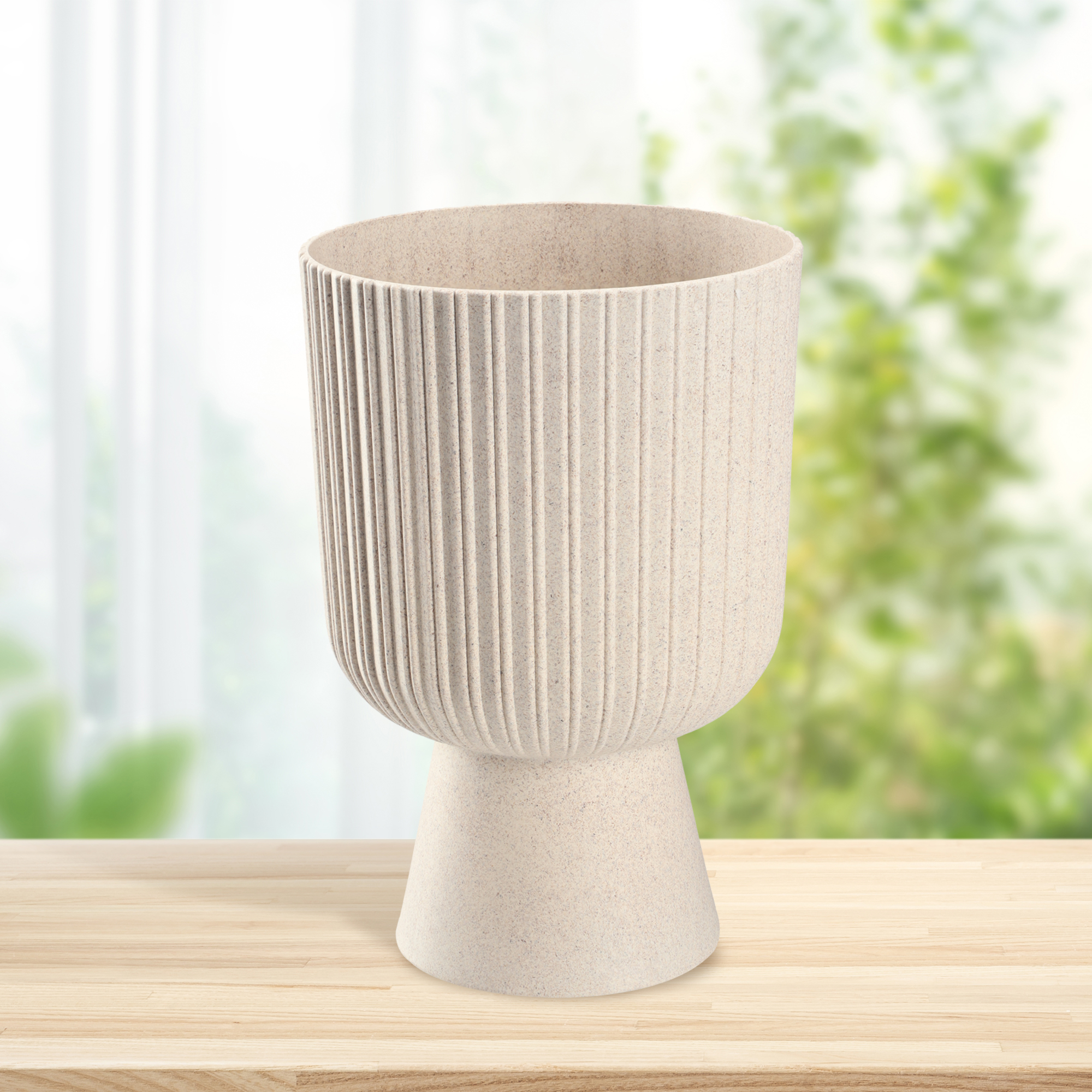 Doniczka na nóżce Golem Eco 18 cm, biała