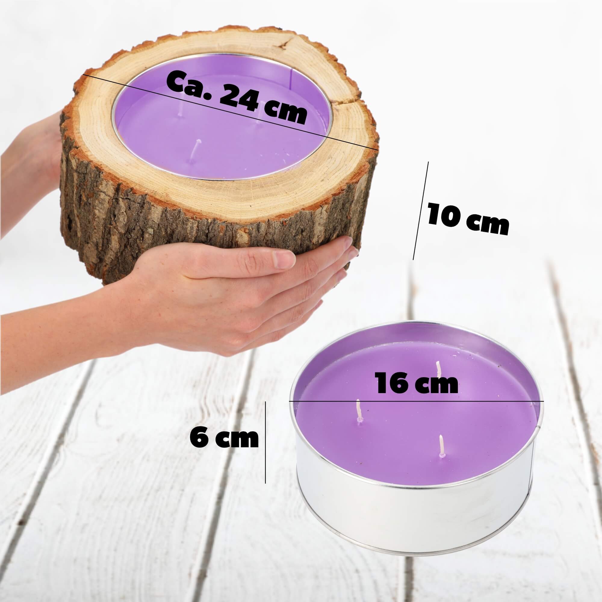 Świeca rustykalna zapachowa duża 18 cm, lawendowa