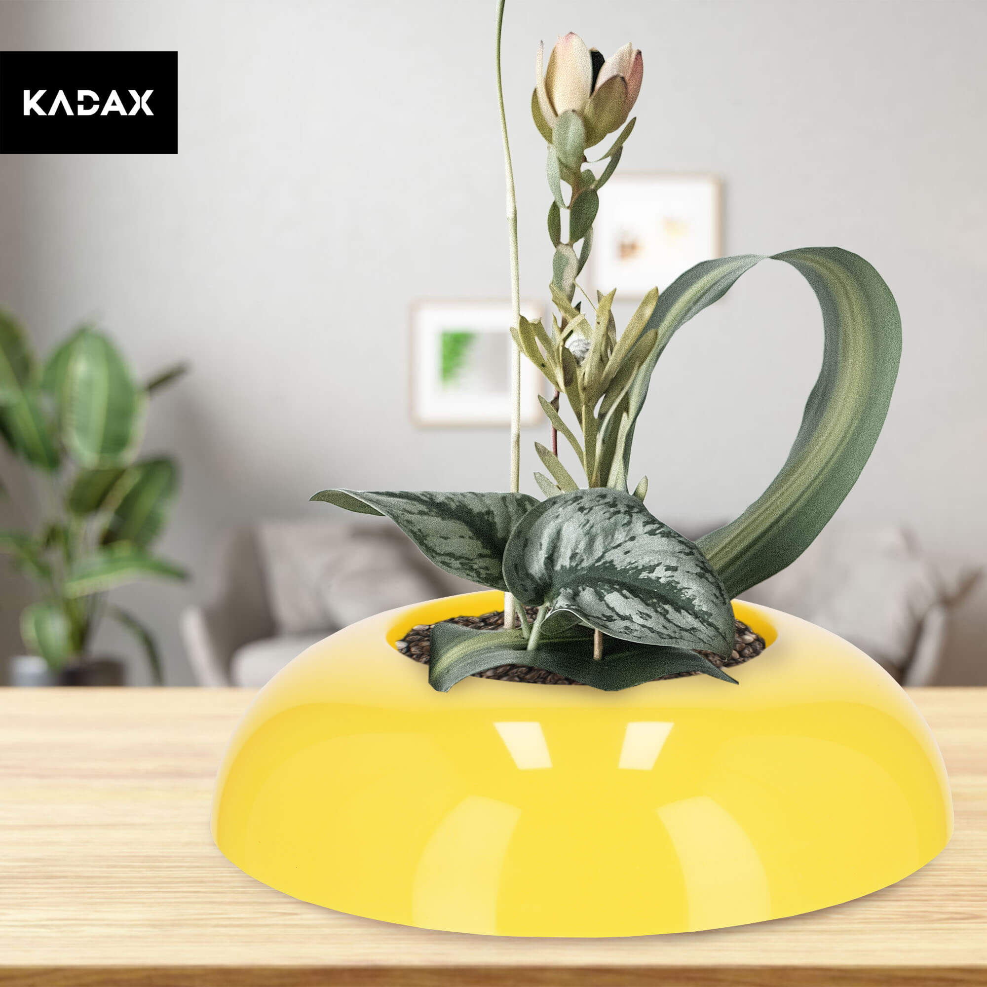Ikebana na kwiaty okrągła 5 x 18 cm, żółta