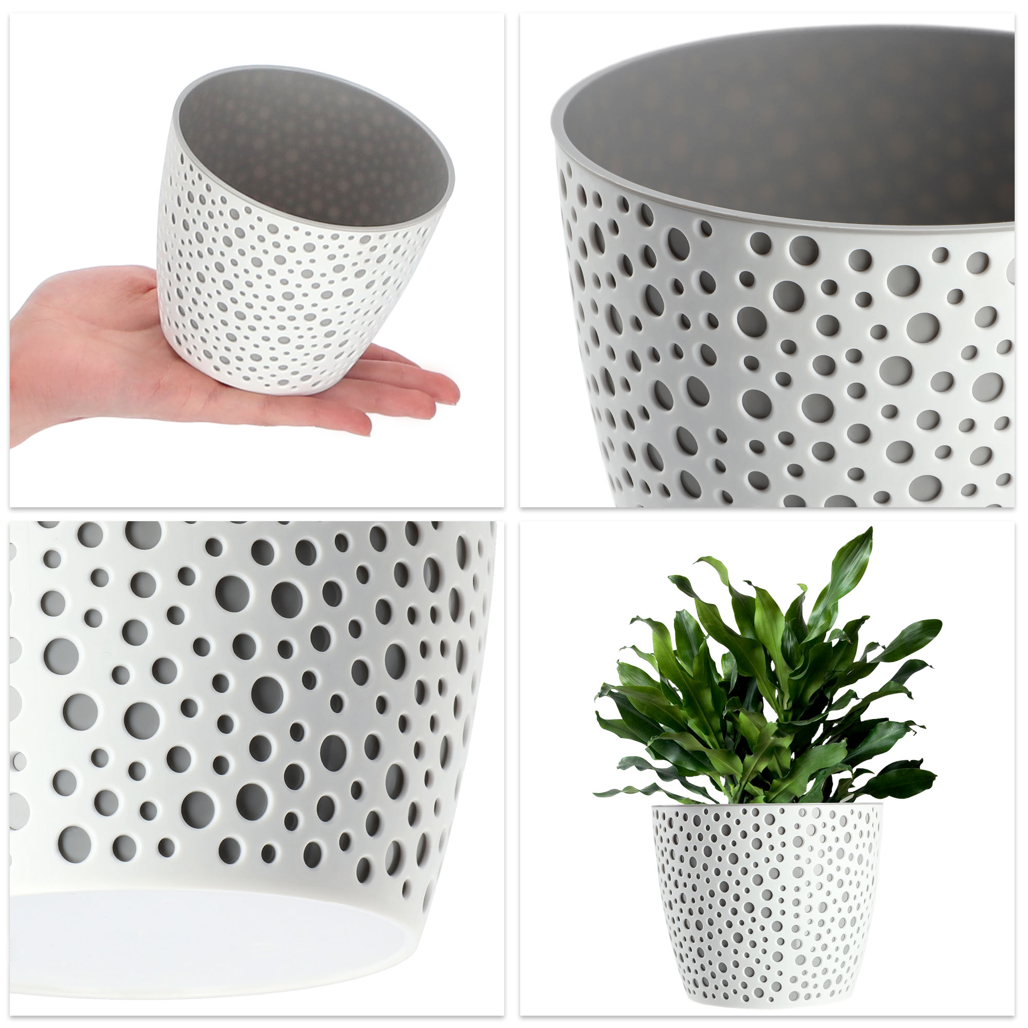 Doniczka na kwiaty Casini 11 cm, szara