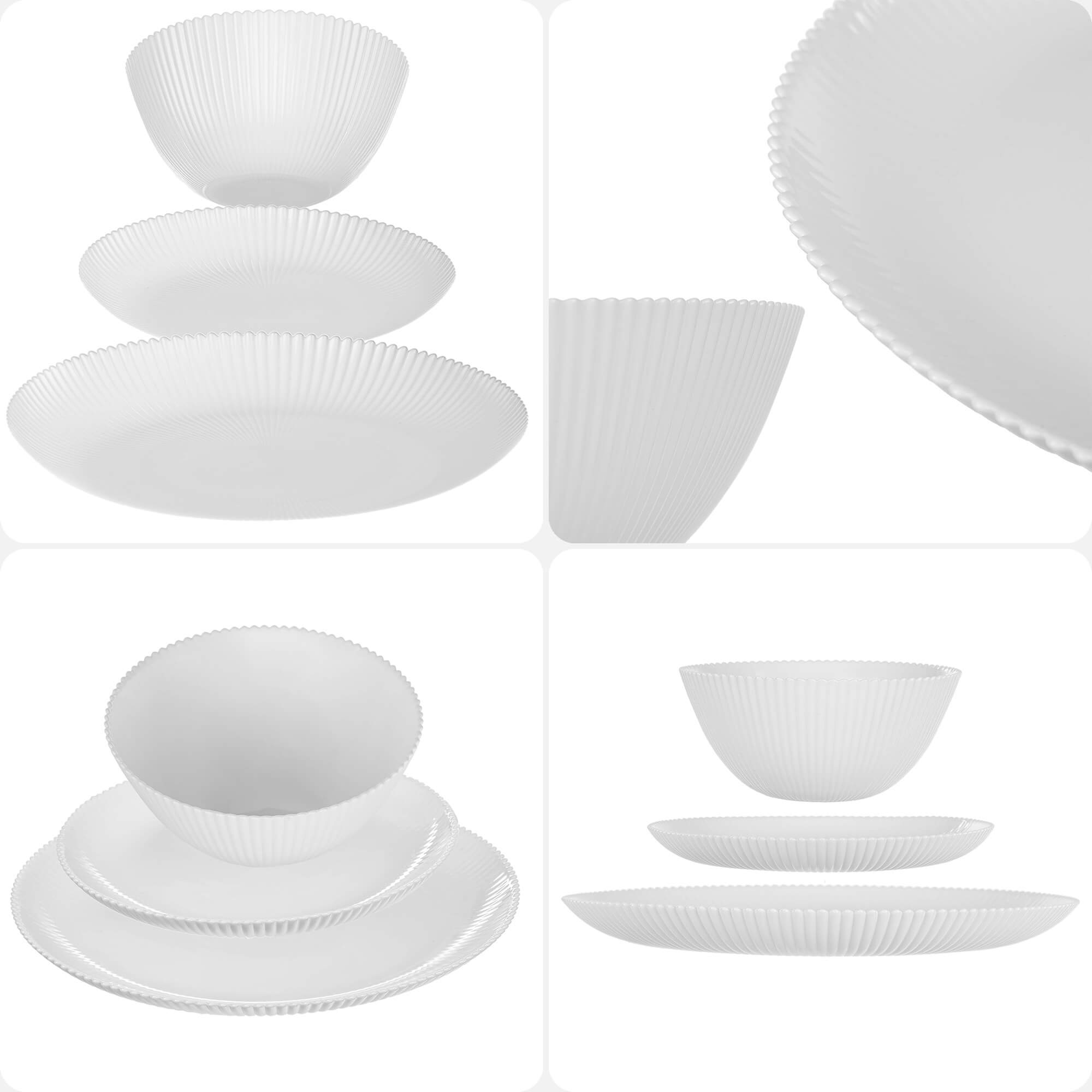 Zestaw obiadowy Regno biały 2 komplety