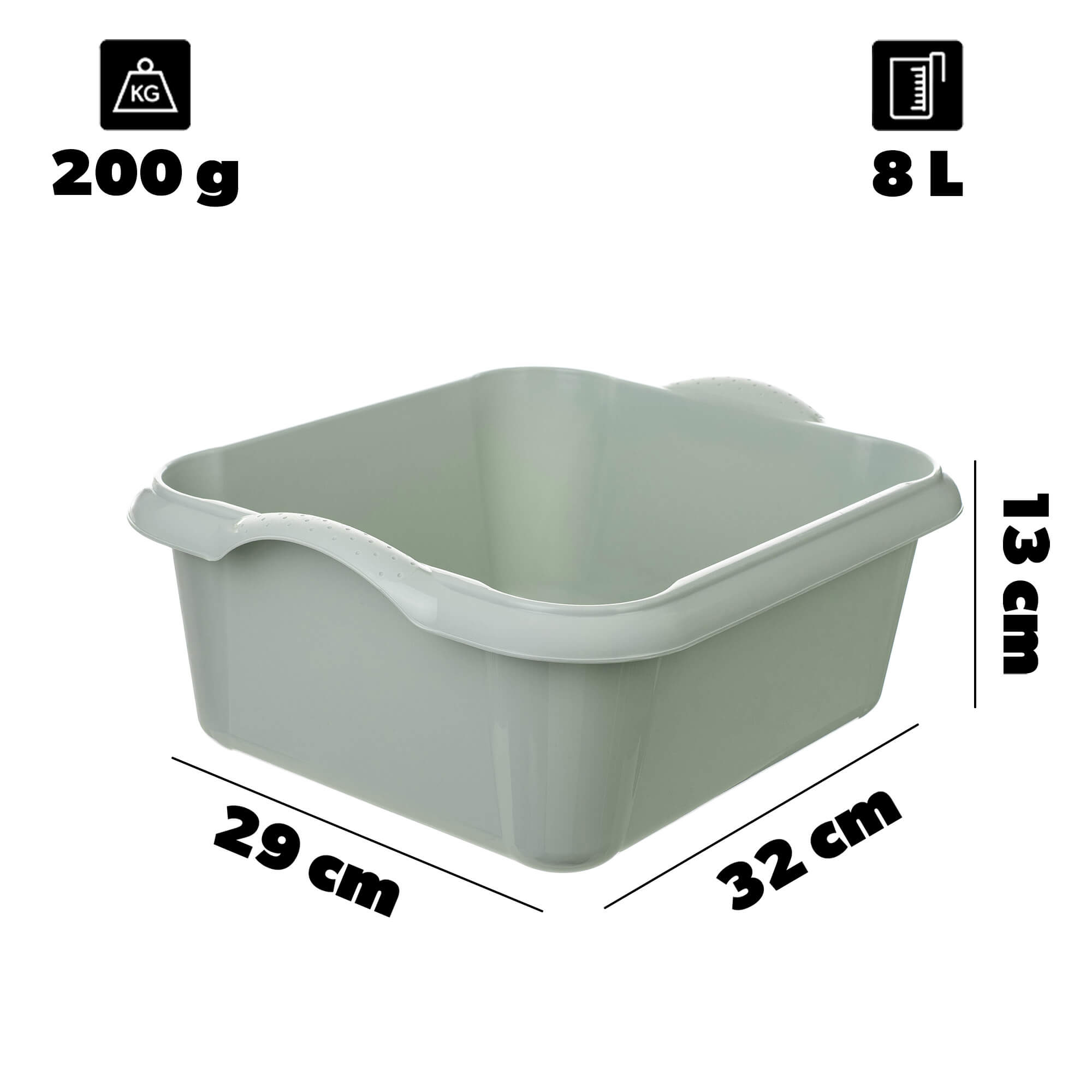 Miska prostokątna Ognes 8L zielony pastel