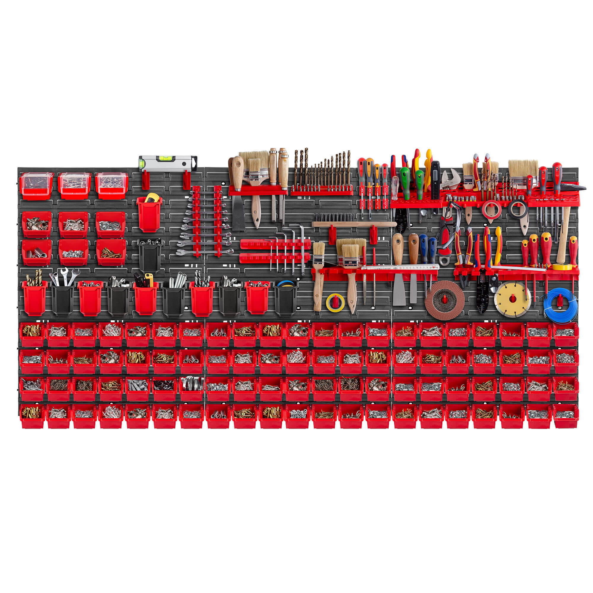 Tablica warsztatowa Lokke 130 elementów 174 x 78 cm, czerwona